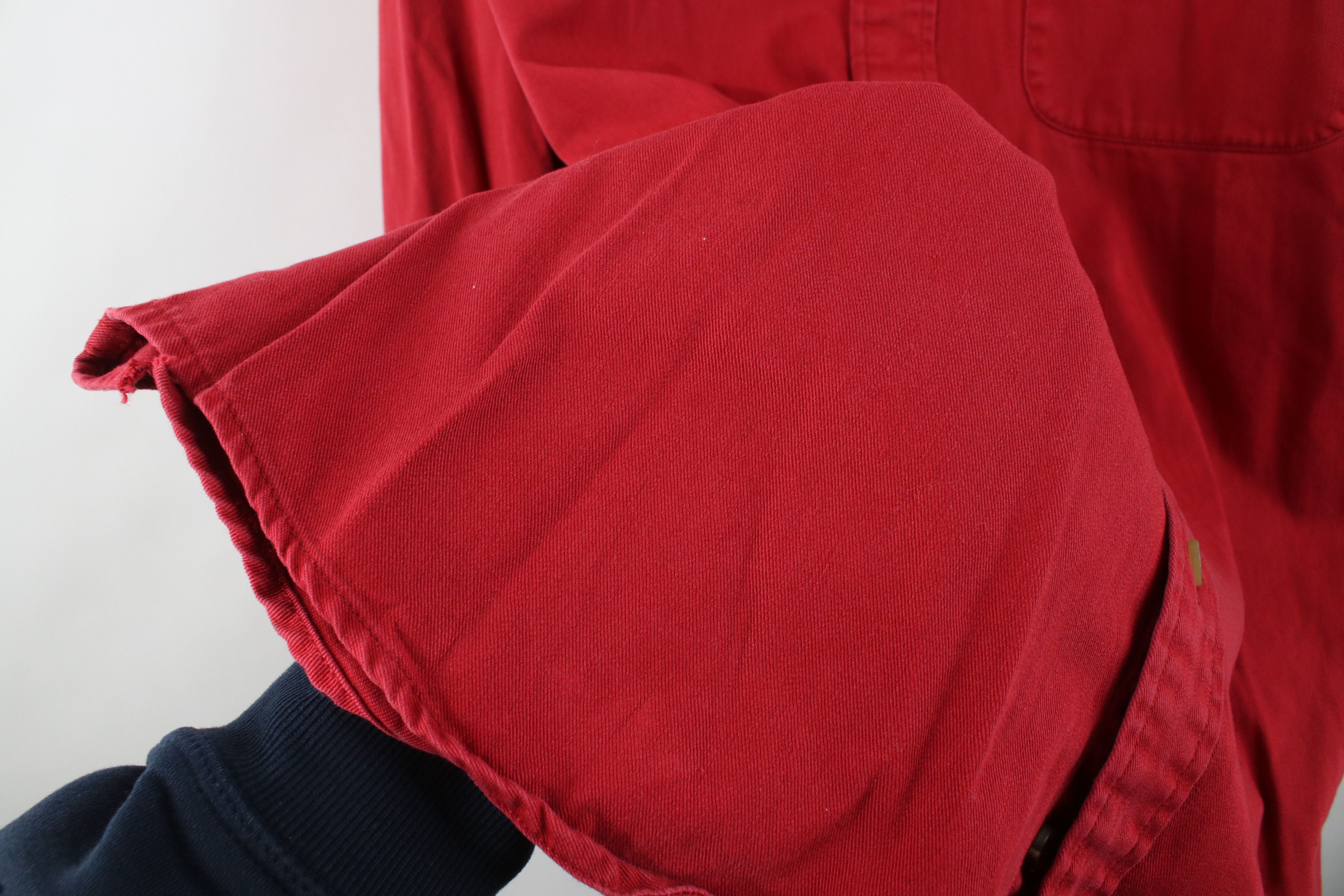 Eddie Bauer Vintage 90s Eddie Bauer Twill Denim Button Down Shirt Red Size US M / EU 48-50 / 2 - 8 Thumbnail