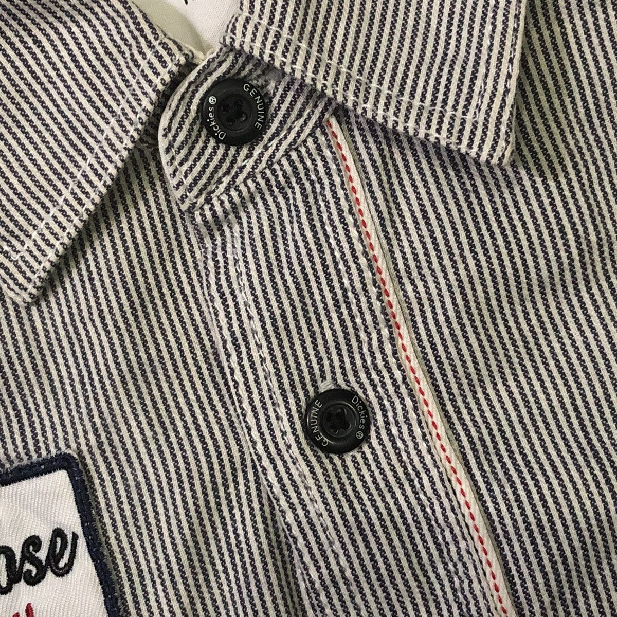 Dickies Selvedge hickory stripe work wear button up shirt