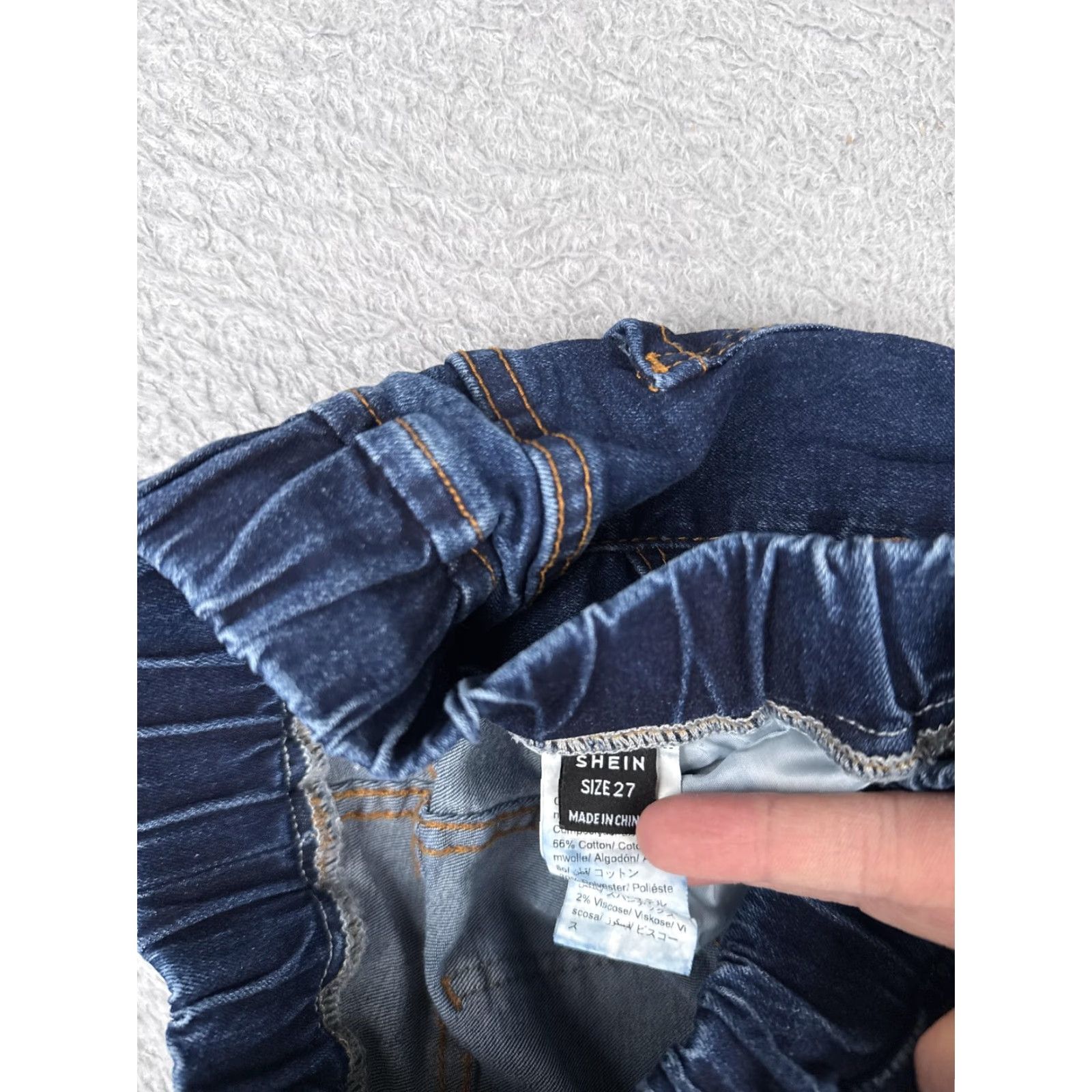 Shein Shein Jeans 27x16 Dark Blue Pull On Jogger Denim Pants Distressed Girls Size 27" / US 4 / IT 40 - 5 Thumbnail