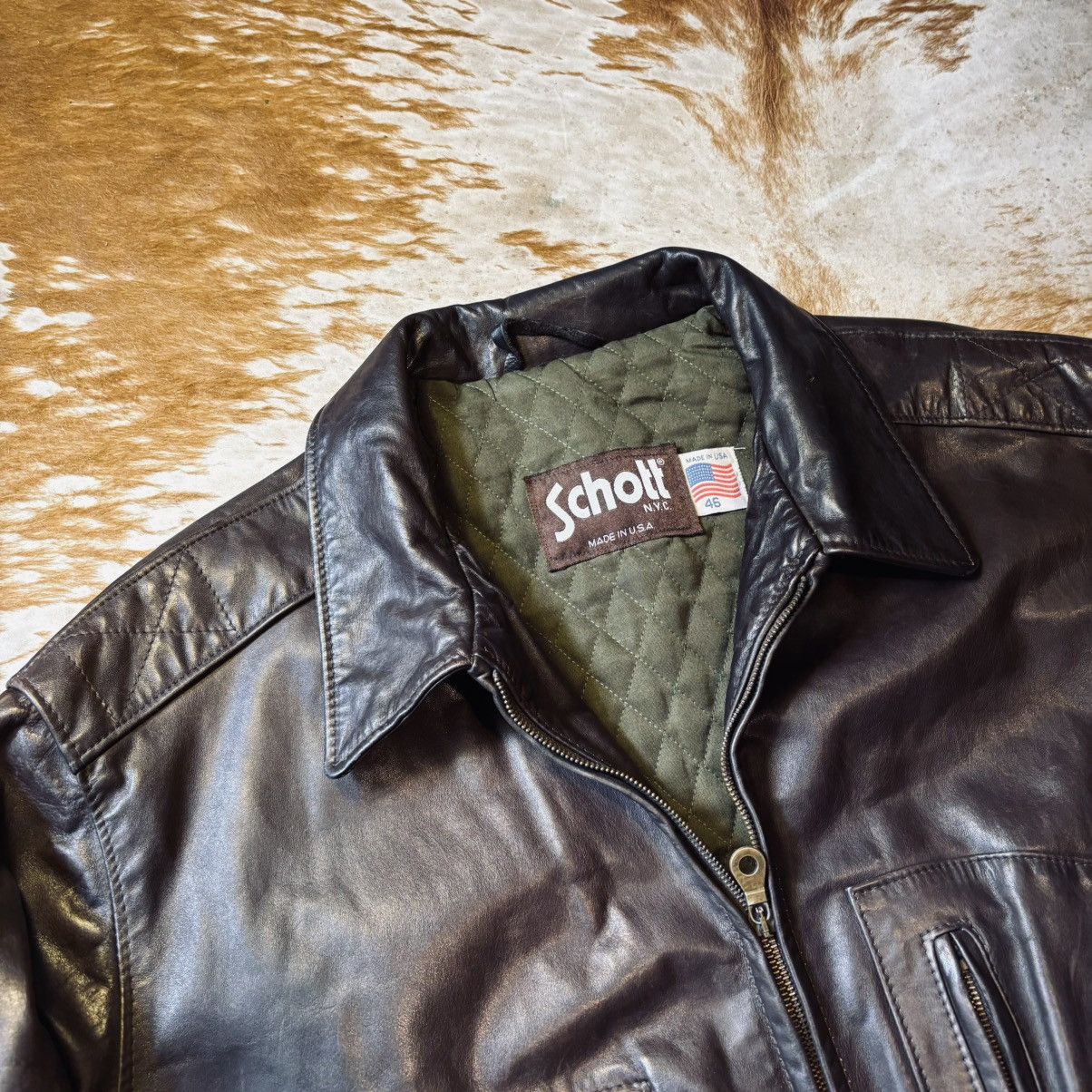 Schott Schott Made In Usa Leather Jacket Size 48 Fit L Size US L / EU 52-54 / 3 - 12 Thumbnail