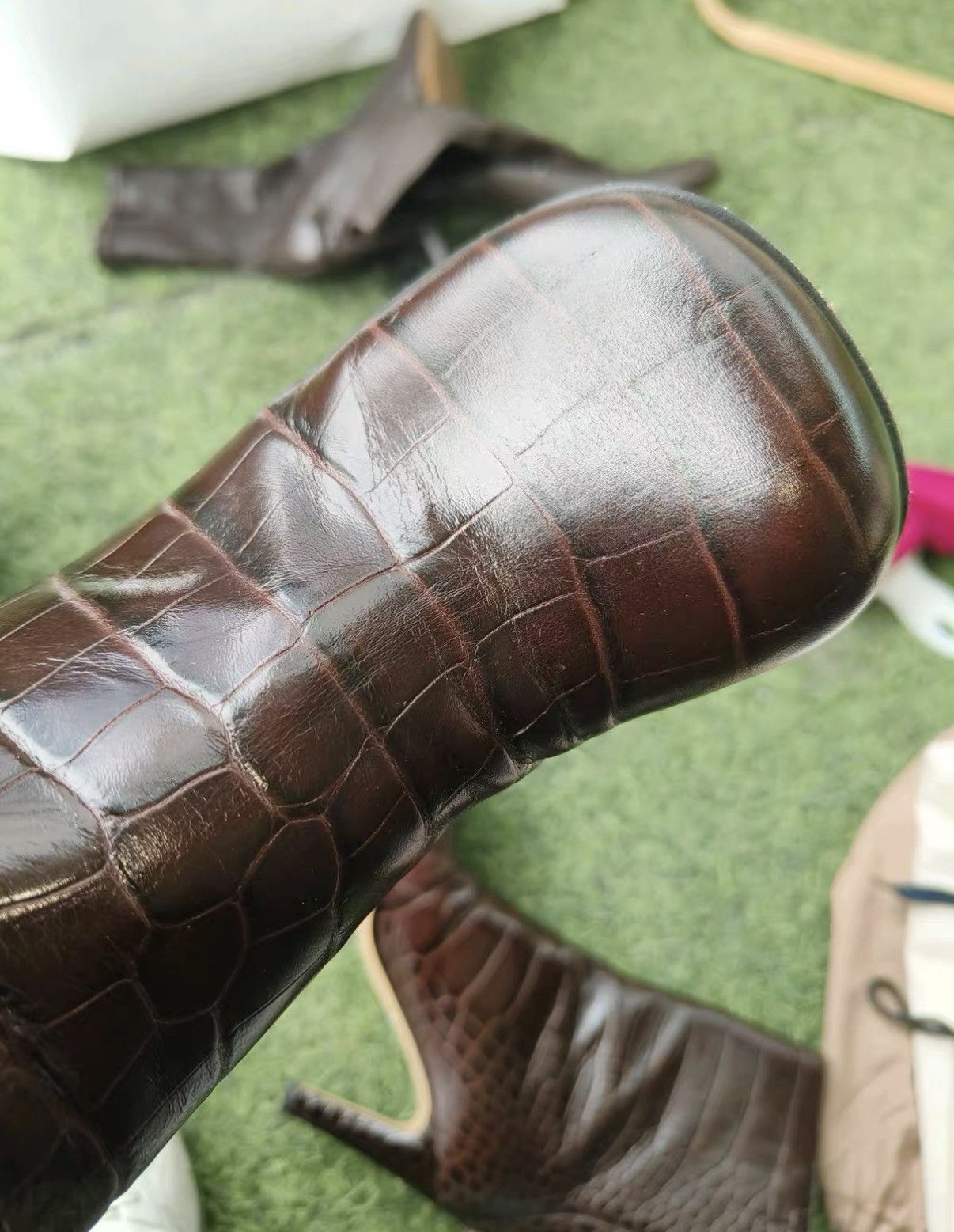 Bottega Veneta Bottega Veneta Crocodile Pattern Boots J42 Size US 5 / IT 35 - 5 Thumbnail