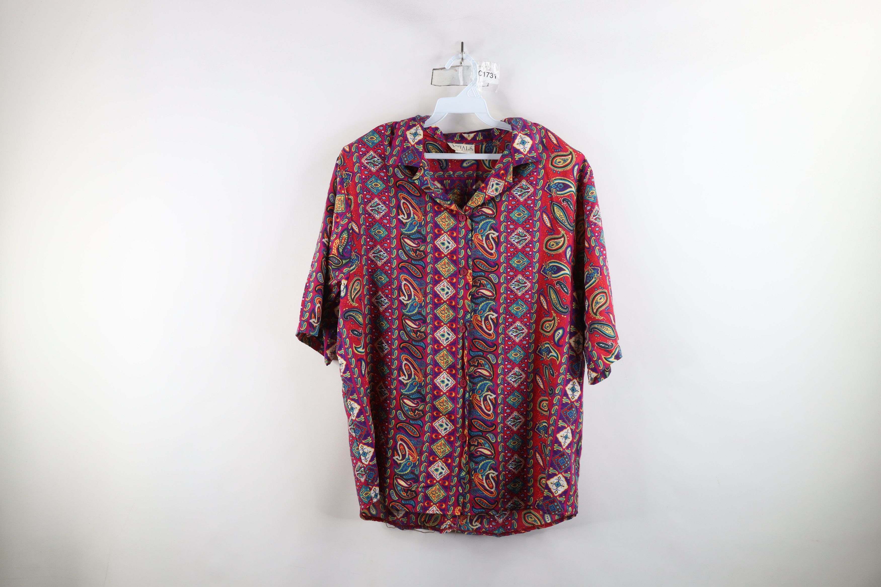 Vintage Vintage 90s Streetwear Paisley Camp Collar Button Shirt USA Size XL / US 12-14 / IT 48-50 - 1 Thumbnail