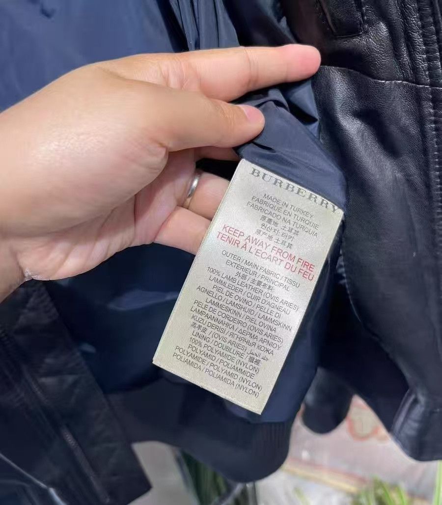 Burberry Burberry Black Leather Bomber Jacket for Men Size US L / EU 52-54 / 3 - 5 Thumbnail