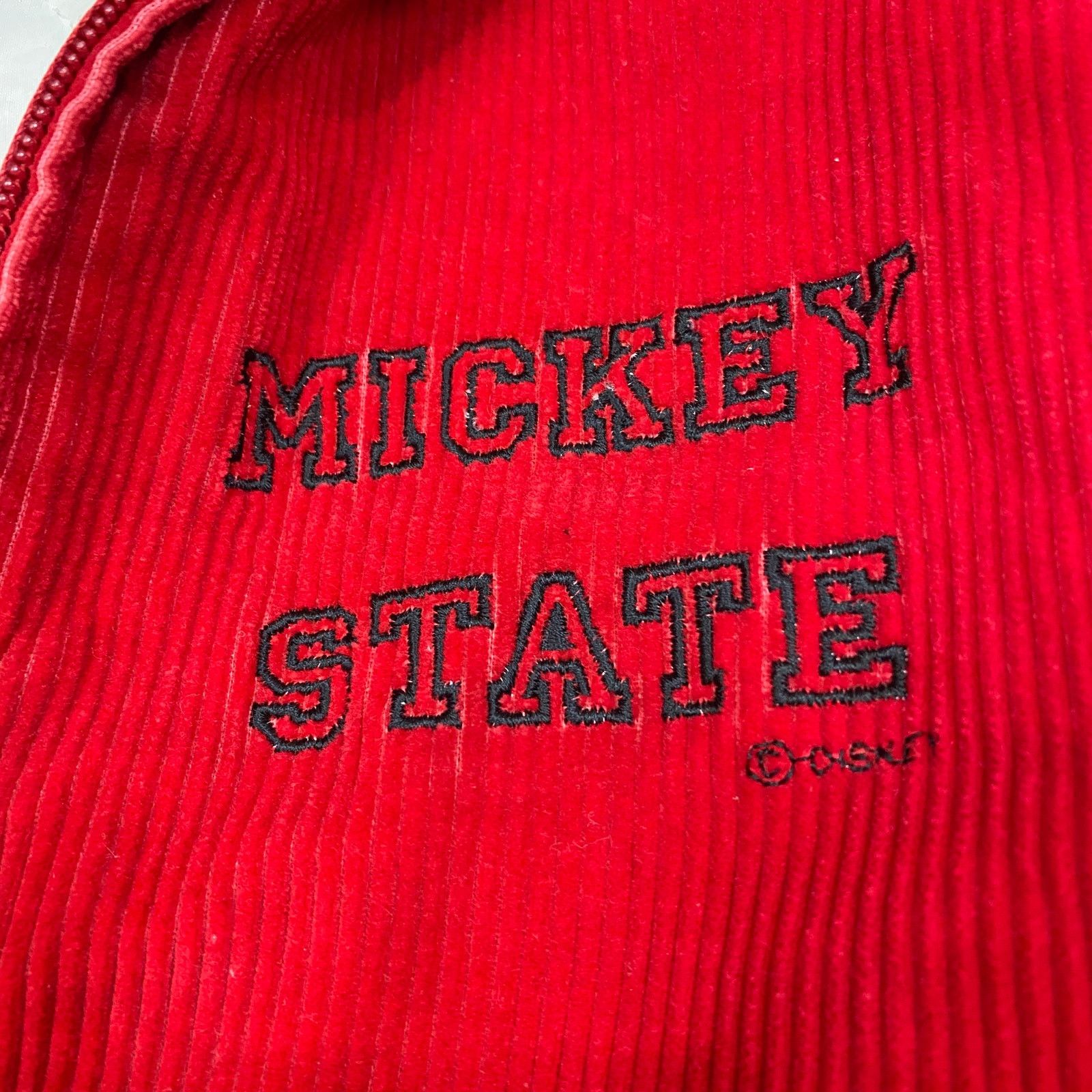Delong × Disney × Vintage VTG 90s Disney Mickey State Embroidered Corduroy Bomber Sm Size US S / EU 44-46 / 1 - 4 Thumbnail