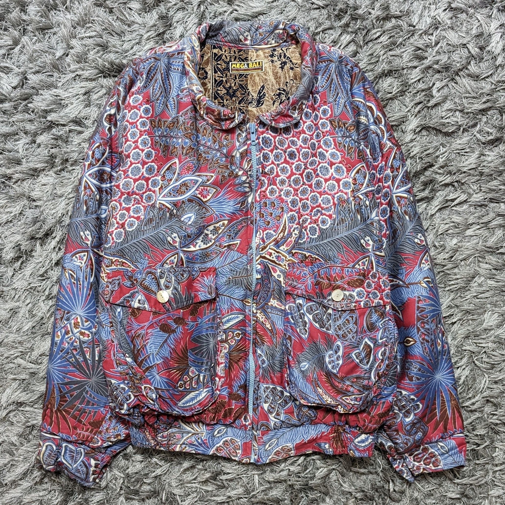 Batik Bay Vintage Mega Bali Hand Made Bali Floral Jacket Batik Bomber Size US M / EU 48-50 / 2 - 2 Thumbnail