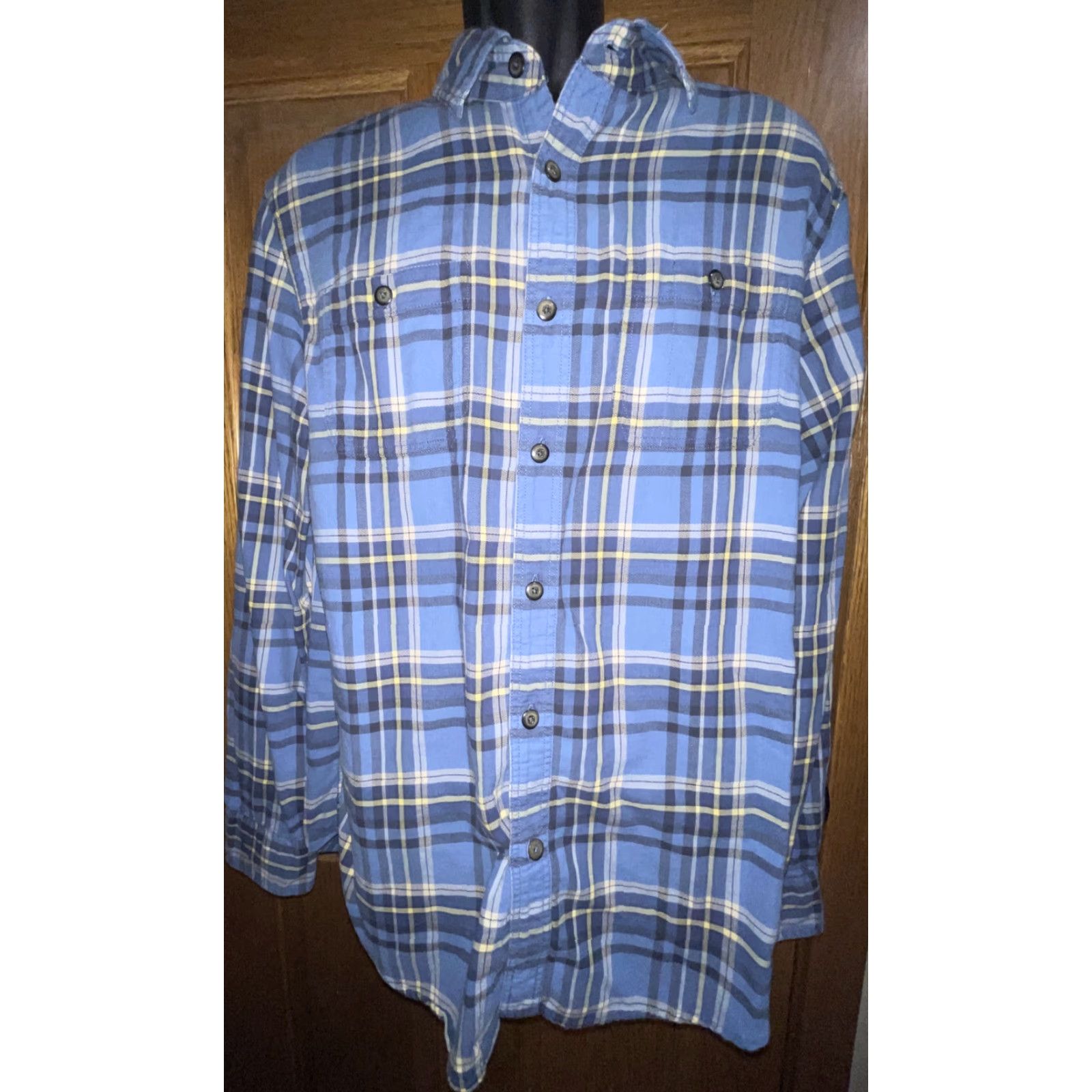American Eagle Outfitters American Eagle Shirt Adult Large Blue Yellow Button Up Long Sleeve Mens Athletic Button-Front Plaid Closure Collared EUC Regular Size L Mens Size US L / EU 52-54 / 3 - 2 Thumbnail