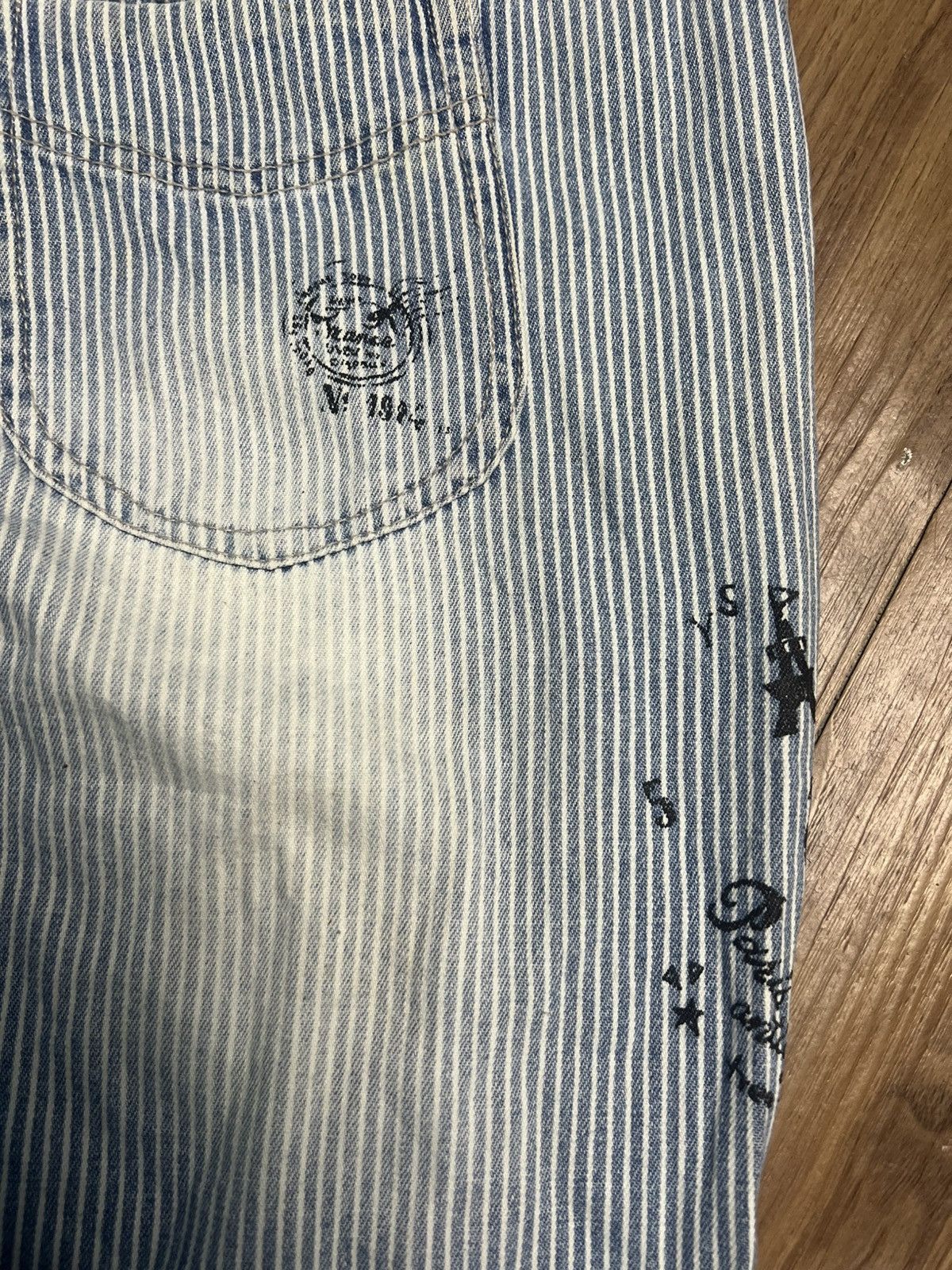 If Six Was Nine Vintage Cutie Blonde Bio-Stone Wash Pinstripe Jeans (40) Size 32" / US 10 / IT 46 - 18 Thumbnail