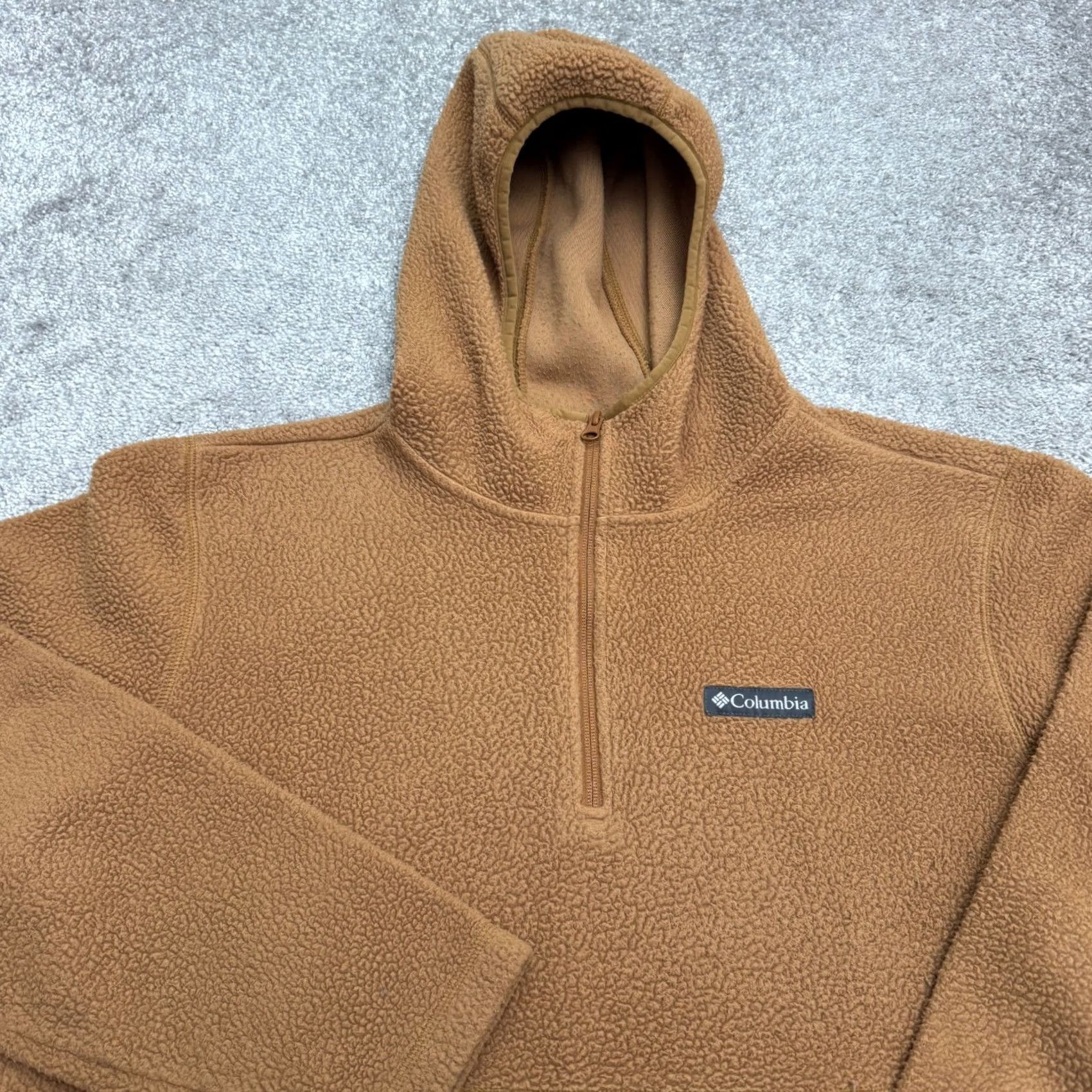 Vintage Columbia Ridge II Fleece Jacket Hooded 1/2 Zip Mens Large Brown Size US L / EU 52-54 / 3 - 3 Thumbnail