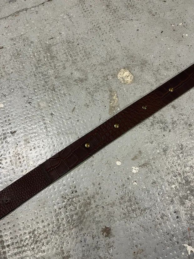 Designer × Just Cavalli × Vintage 2000s Cavalli Black Spice Brown Leather Belt Size ONE SIZE - 8 Thumbnail