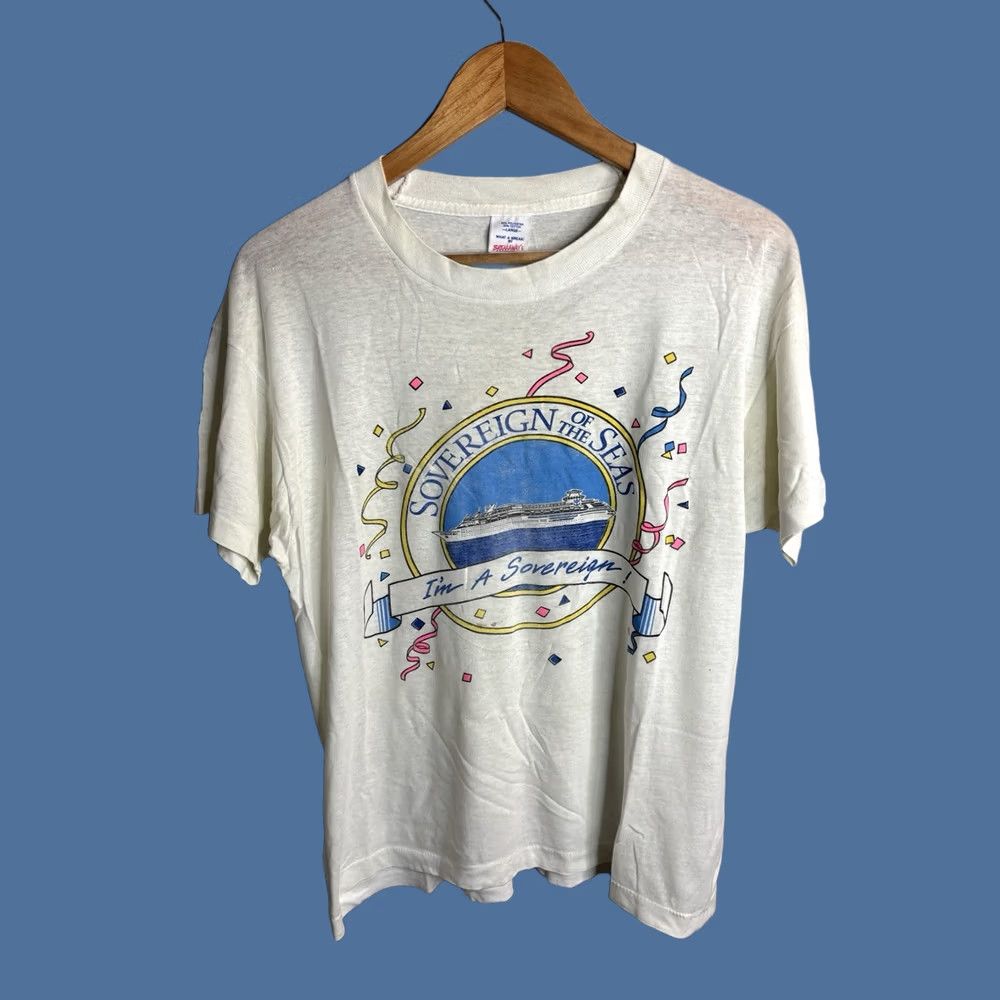 Vintage VINTAGE Breakaway T-Shirt Men’s Large White 80s 90s Graphic Print Crew Neck Short Sleeve Hanes Beefy-T United States Mens Size US L / EU 52-54 / 3 - 1 Thumbnail
