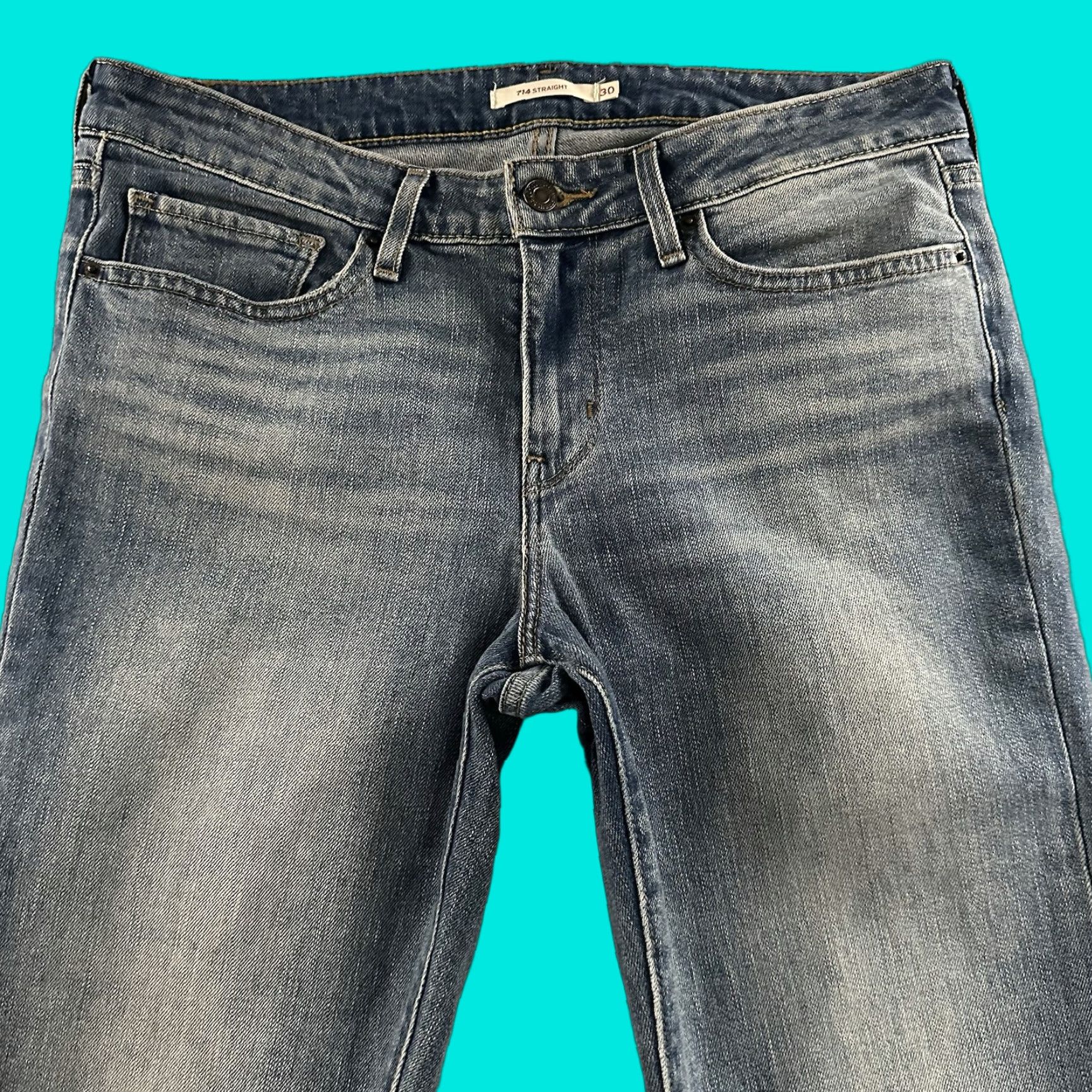 Levi's Levi's Jeans Blue Size 30 714 Straight Denim Stretch Cotton Blend Women Regular Size 30" / US 8 / IT 44 - 1 Thumbnail