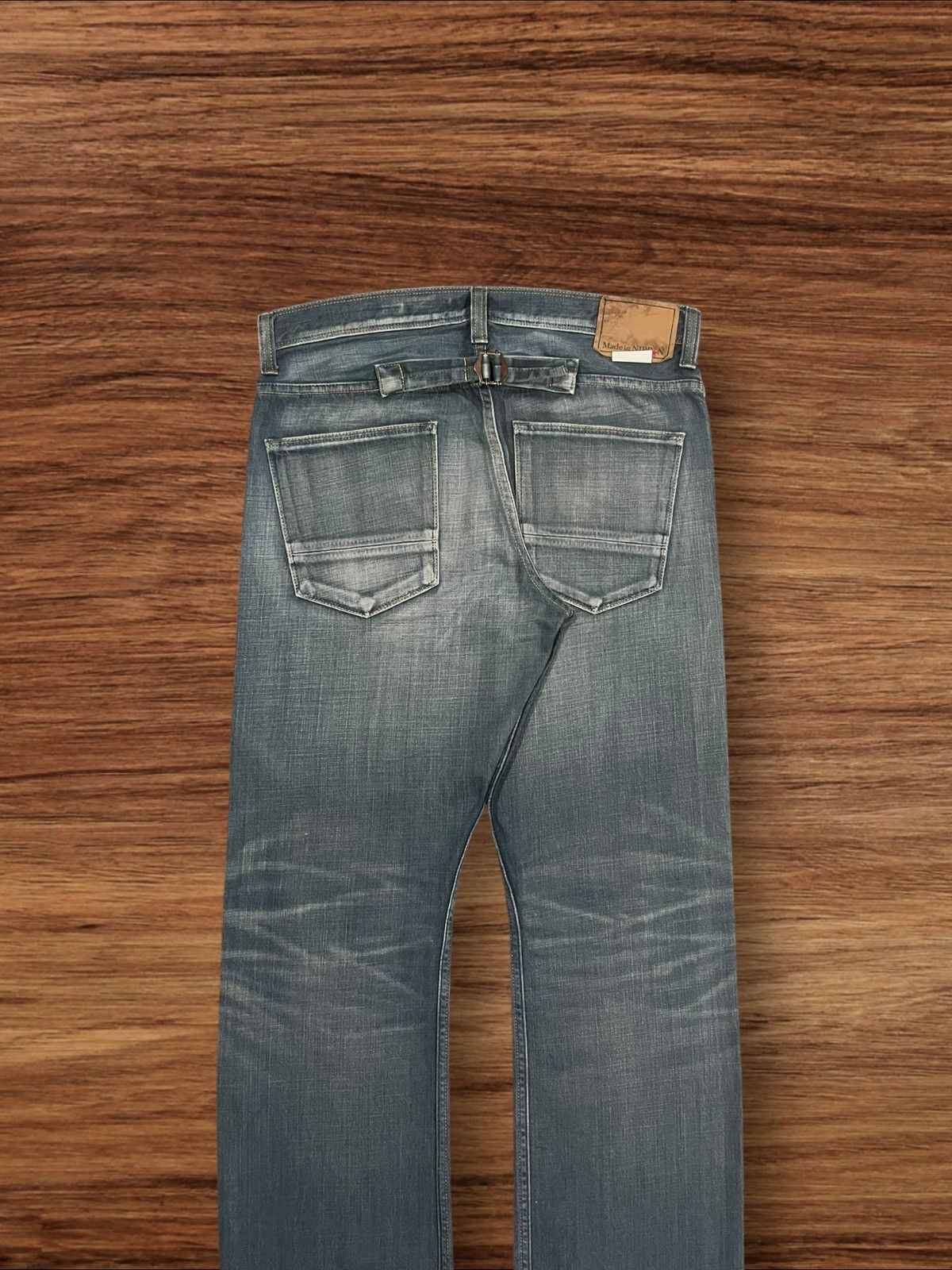 Japanese Brand × Tornado Mart Vintage Japanese Back Number Buckle Back Blue Faded Jeans Size US 33 - 7 Thumbnail