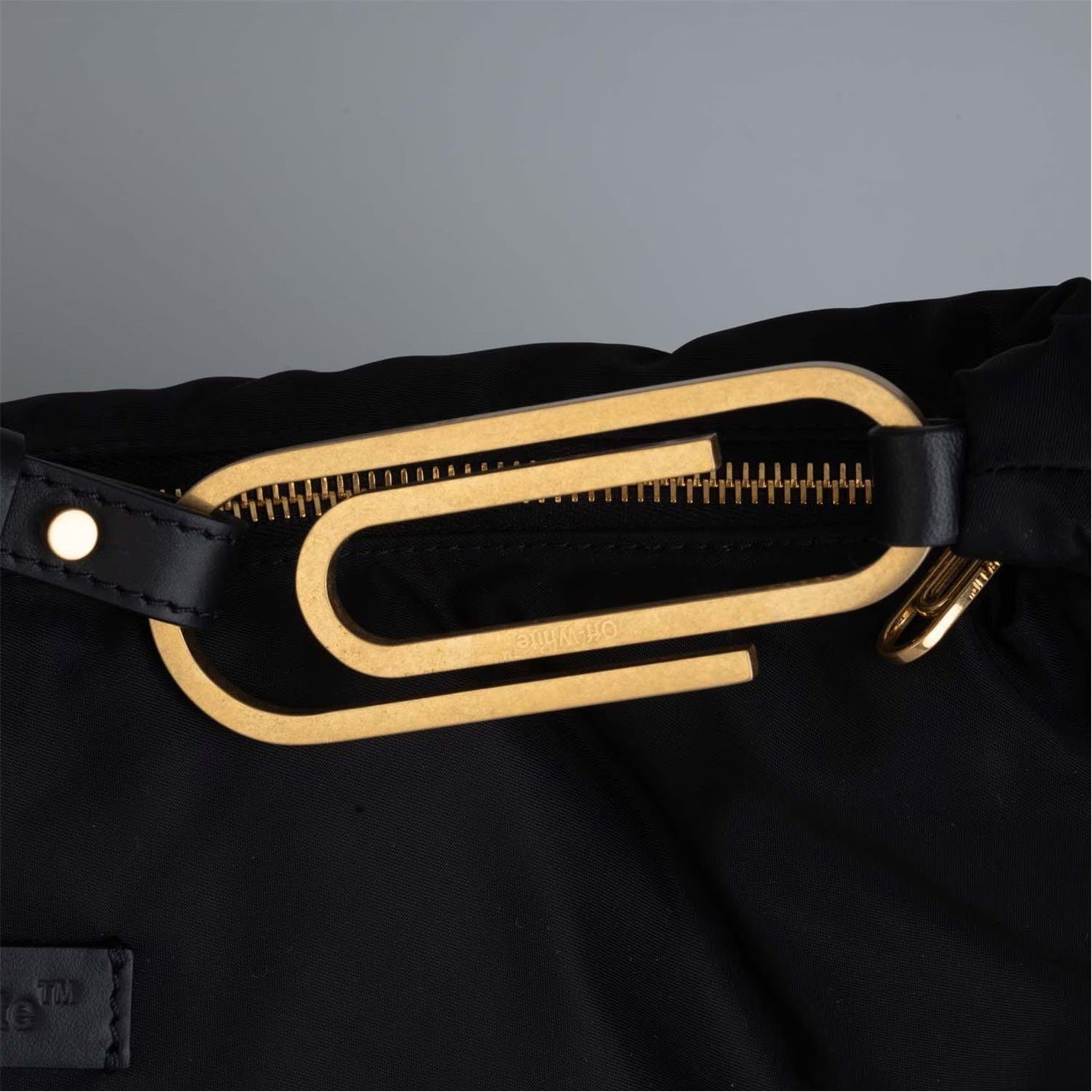 Off-White o1g2r1mq0225 Size: OS / Paperclip Hobo Nylon Bag in Black Size ONE SIZE - 3 Thumbnail
