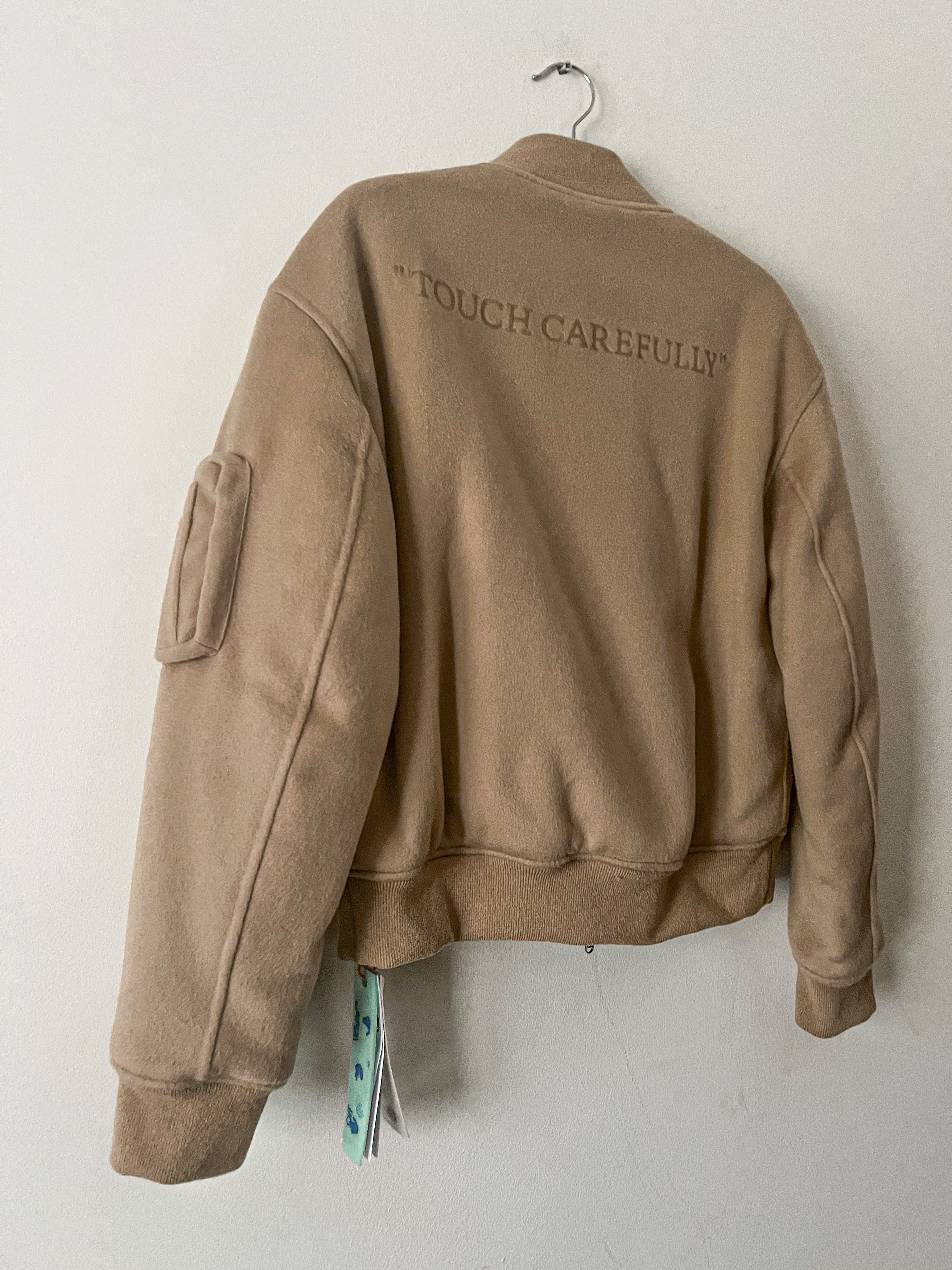 Off-White Retail $4000 Cashmere Bomber Sz. 50 EU. Camel Size US M / EU 48-50 / 2 - 5 Thumbnail