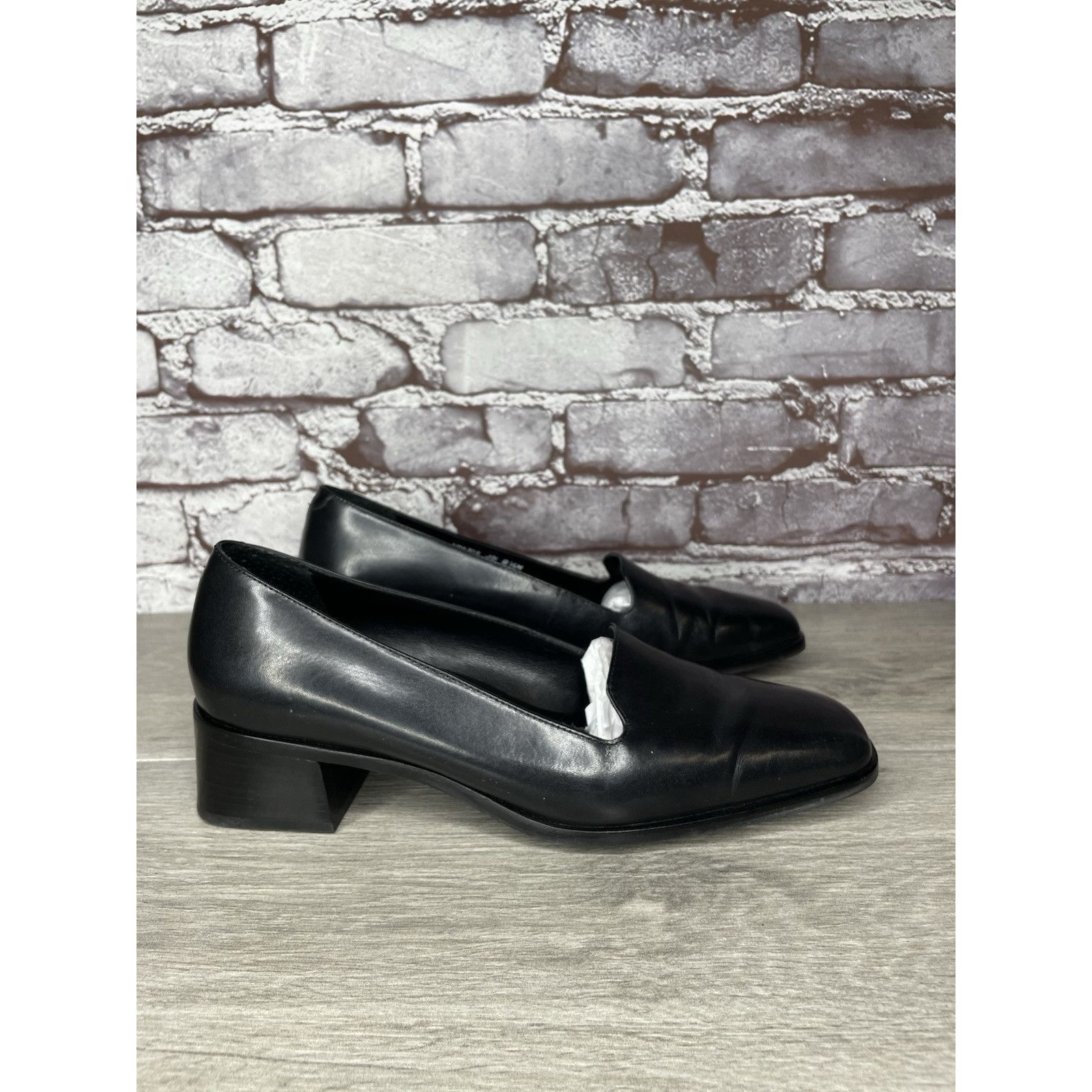 Rockport Rockport Black Leather Square Toe Casual Heel Shoes Women Sz Size US 8.5 / IT 38.5 - 2 Thumbnail