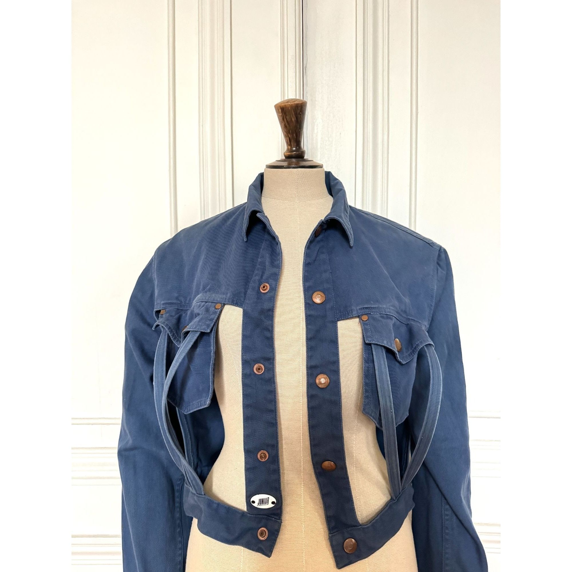 Jean Paul Gaultier SS 1989 Voyage Autour du Monde Blue Cage Jacket Size US S / EU 44-46 / 1 - 1 Thumbnail