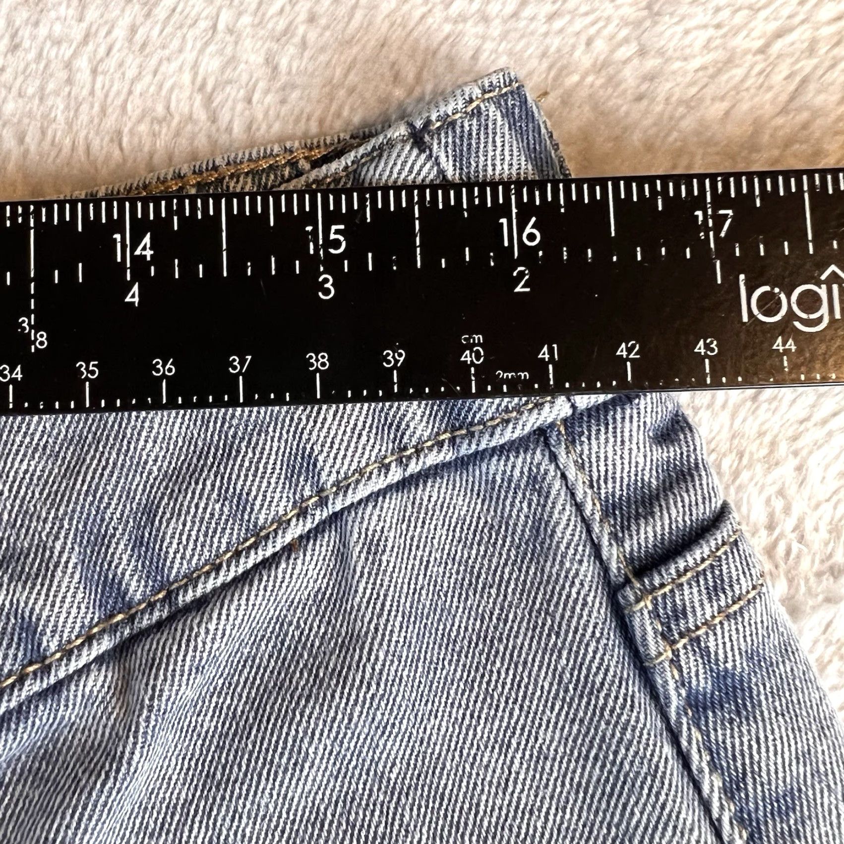 Vintage Madden NYC Jeans Womens L Blue Elastic Waist Wide Leg Skater Grunge Size 36" / US 14 / IT 50 - 6 Thumbnail