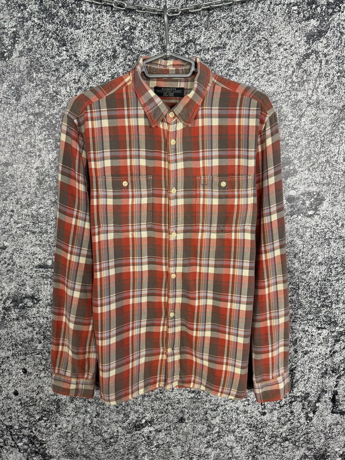 Allsaints Allsaints Gotland Long Sleeve Plaid Shirt Button Up Size L Size US L / EU 52-54 / 3 - 1 Thumbnail
