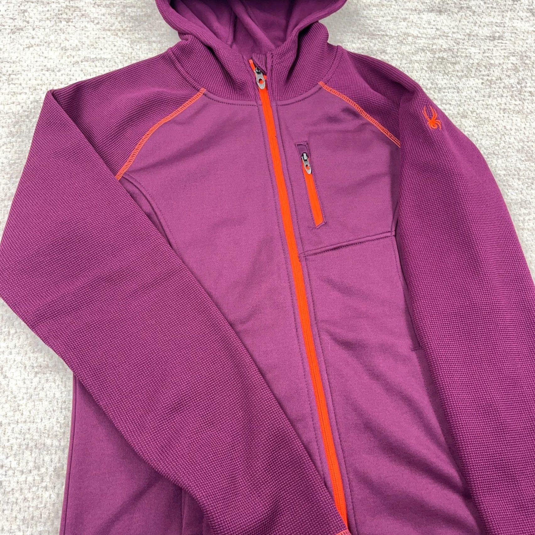 Spyder Spyder Jacket Women L Purple Full Zip Thermal Waffle Knit Hooded Ladies Size L / US 10 / IT 46 - 5 Thumbnail