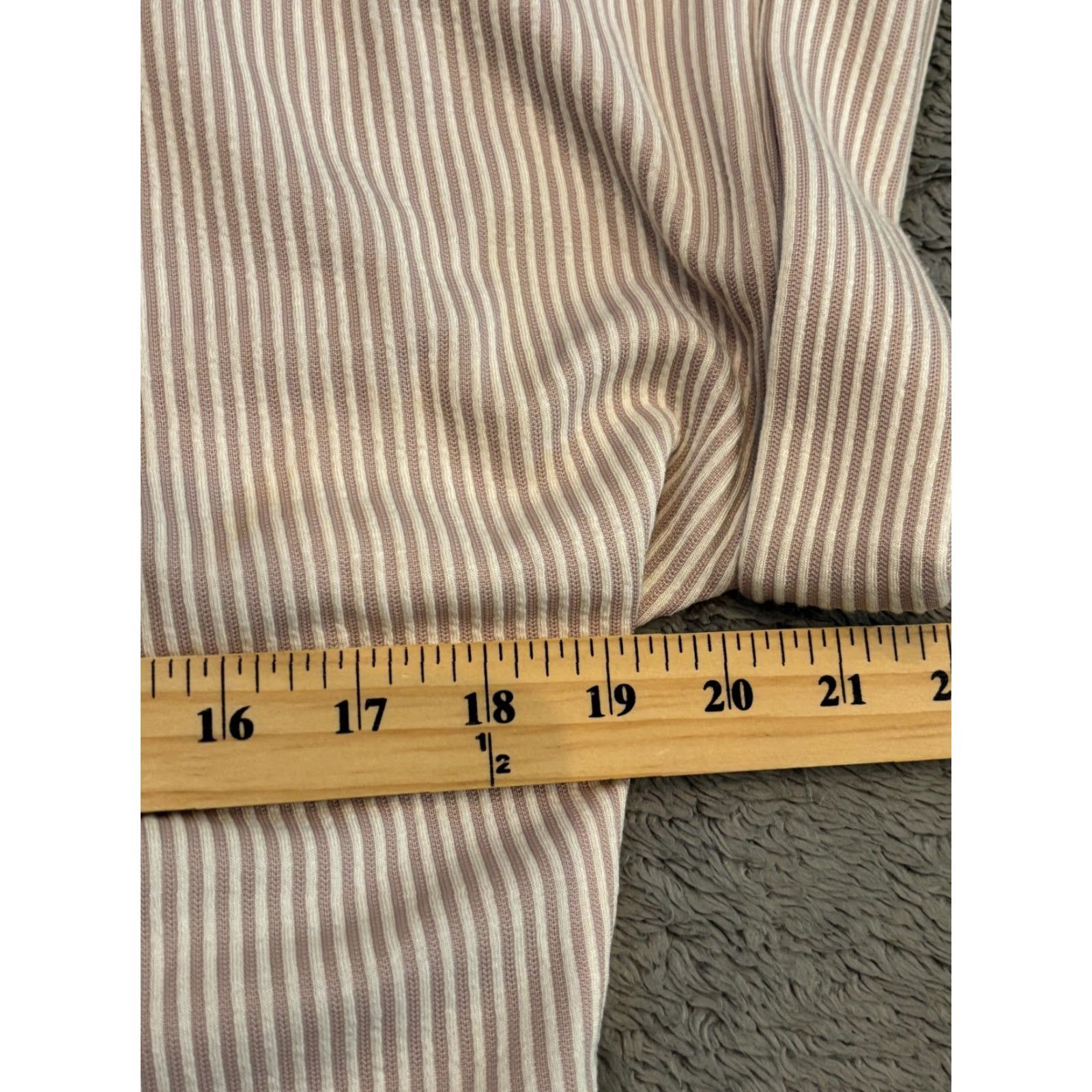 Express VINTAGE? No — Express Top Womens Medium Pink Stripe Short Sleeve Cuffed Back Tie Blouse Shirt Size M / US 6-8 / IT 42-44 - 3 Thumbnail