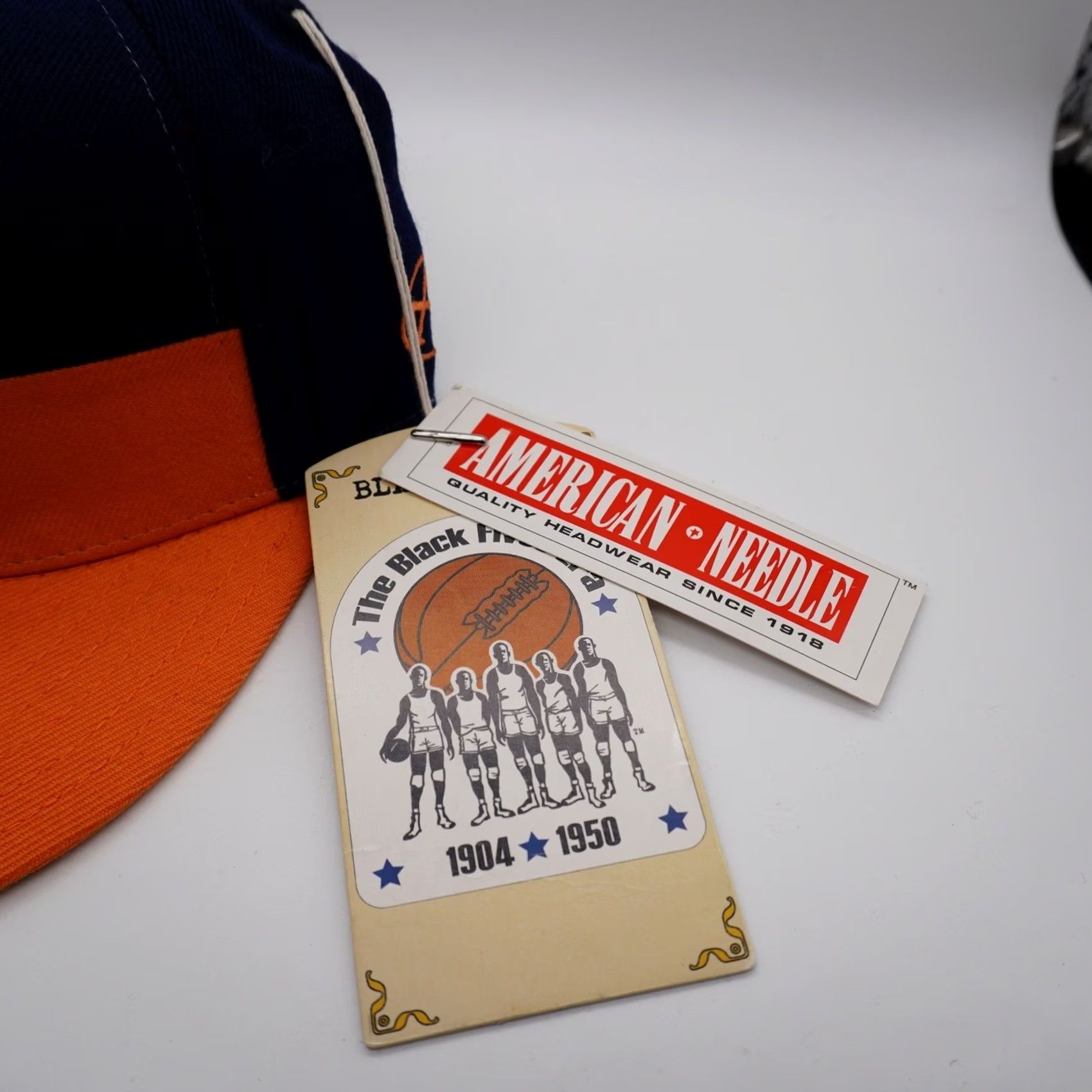 American Needle American Needle Lincoln University Hat Mens 7 3/8 Navy Orange Black Fives Fitted Size ONE SIZE - 3 Thumbnail