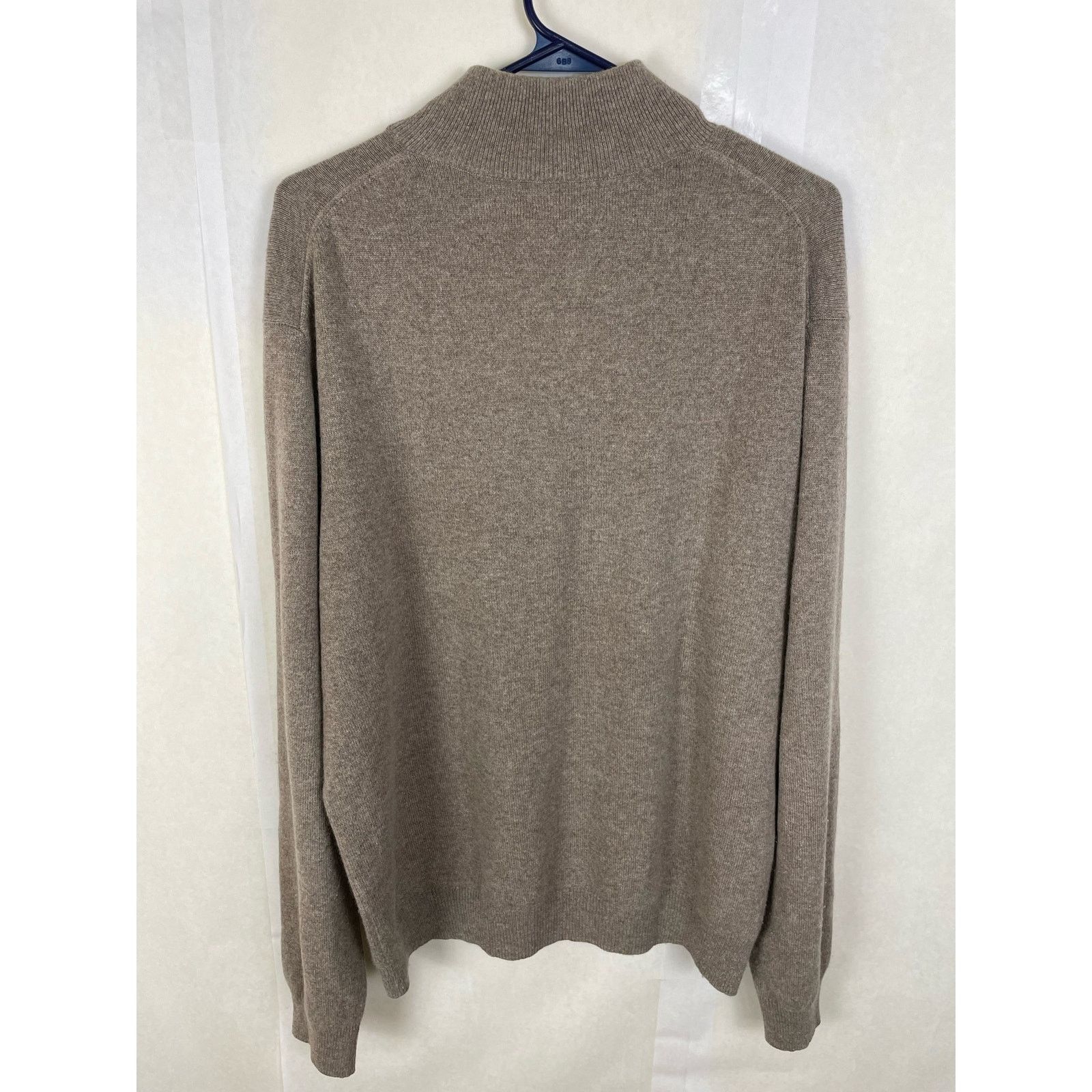 Joseph & Lyman Joseph and Lyman Mens Cashmere Quarter Zip Brown Sweater Size US XL / EU 56 / 4 - 3 Thumbnail