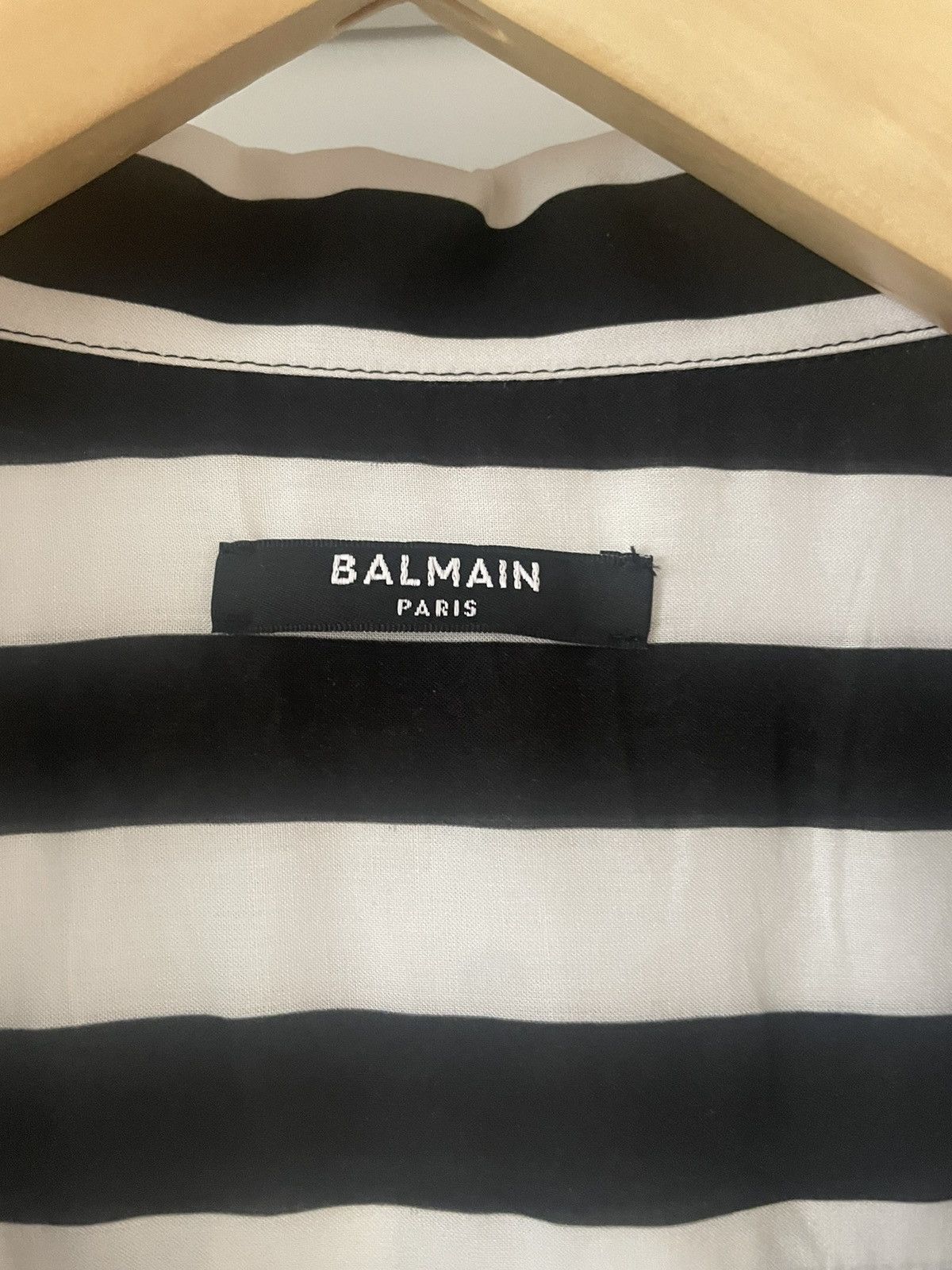 Balmain Striped short sleeve button shirt Size US XXL / EU 58 / 5 - 2 Thumbnail