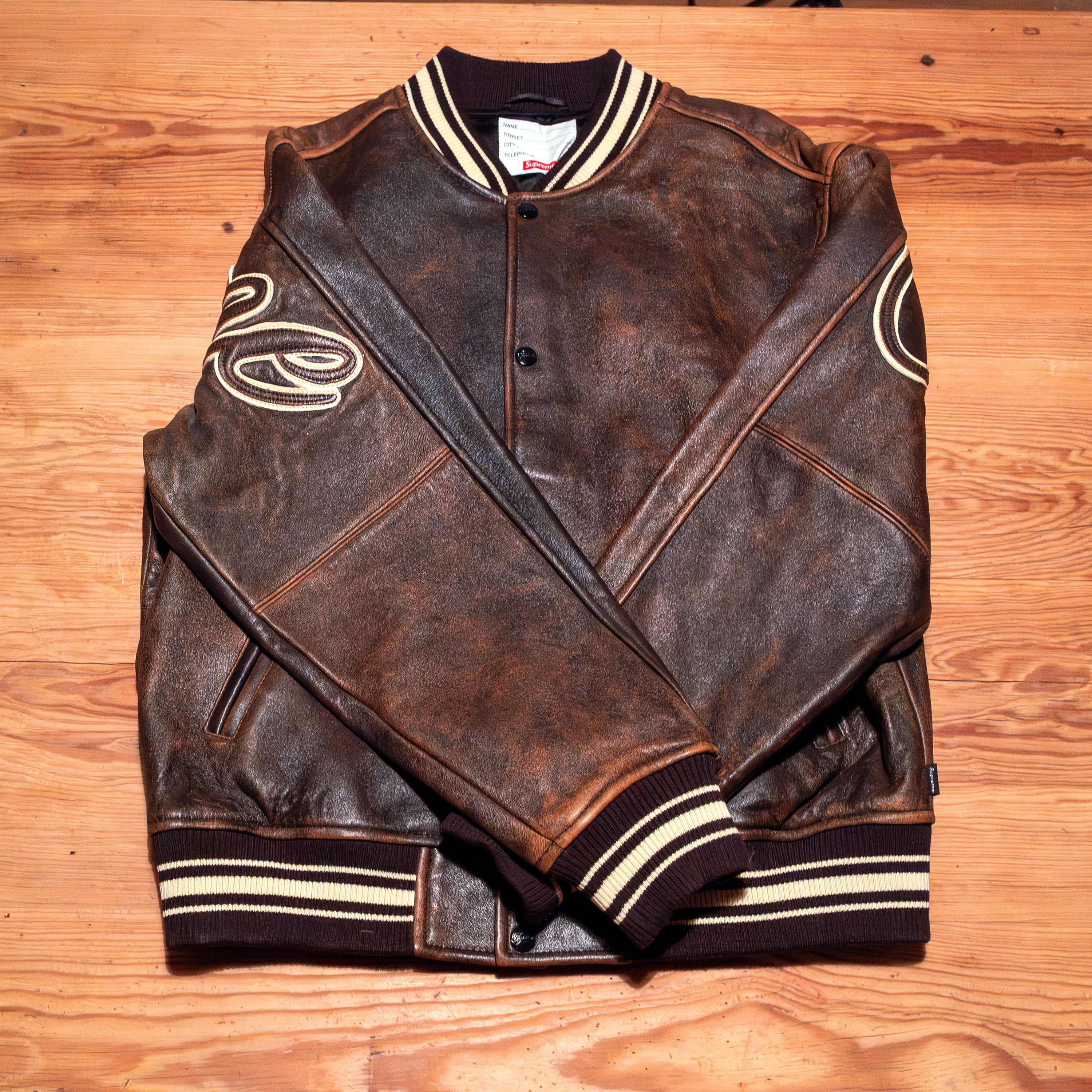 Supreme Supreme Leather Varsity Jacket Size US M / EU 48-50 / 2 - 4 Thumbnail