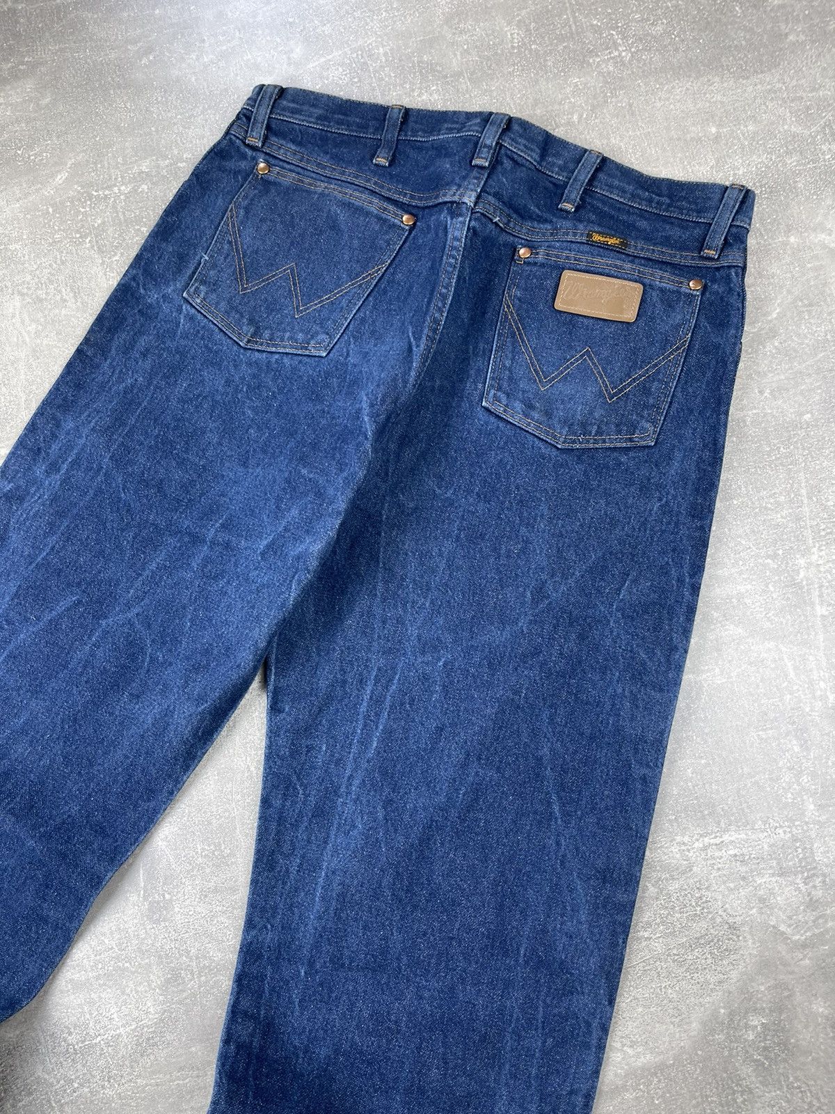 Vintage × Wrangler Rare! Vintage! Wrangler 80s Navy Blue Denim Jeans Size US 35 - 3 Thumbnail