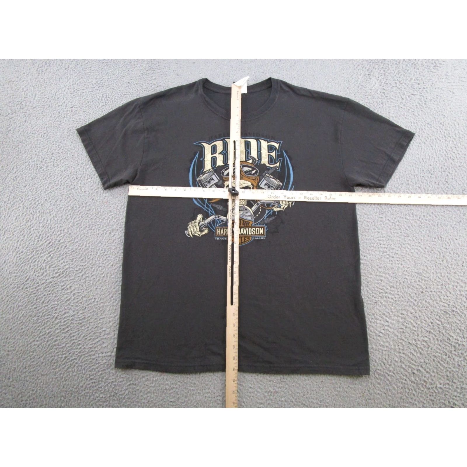 Harley Davidson Harley-Davidson Shirt Harley-Davidson Skeleton Skull Ride Fairbanks Alaska Shirt XL Multicolor Cotton Crew Neck Short Sleeve Biker Mens Size US XL / EU 56 / 4 - 5 Thumbnail