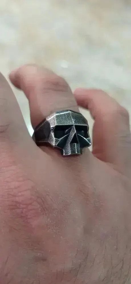 Jewelry x Ring Gold Plated Hala Skull Ring (Size 7 To 13) in Silver, Men's
