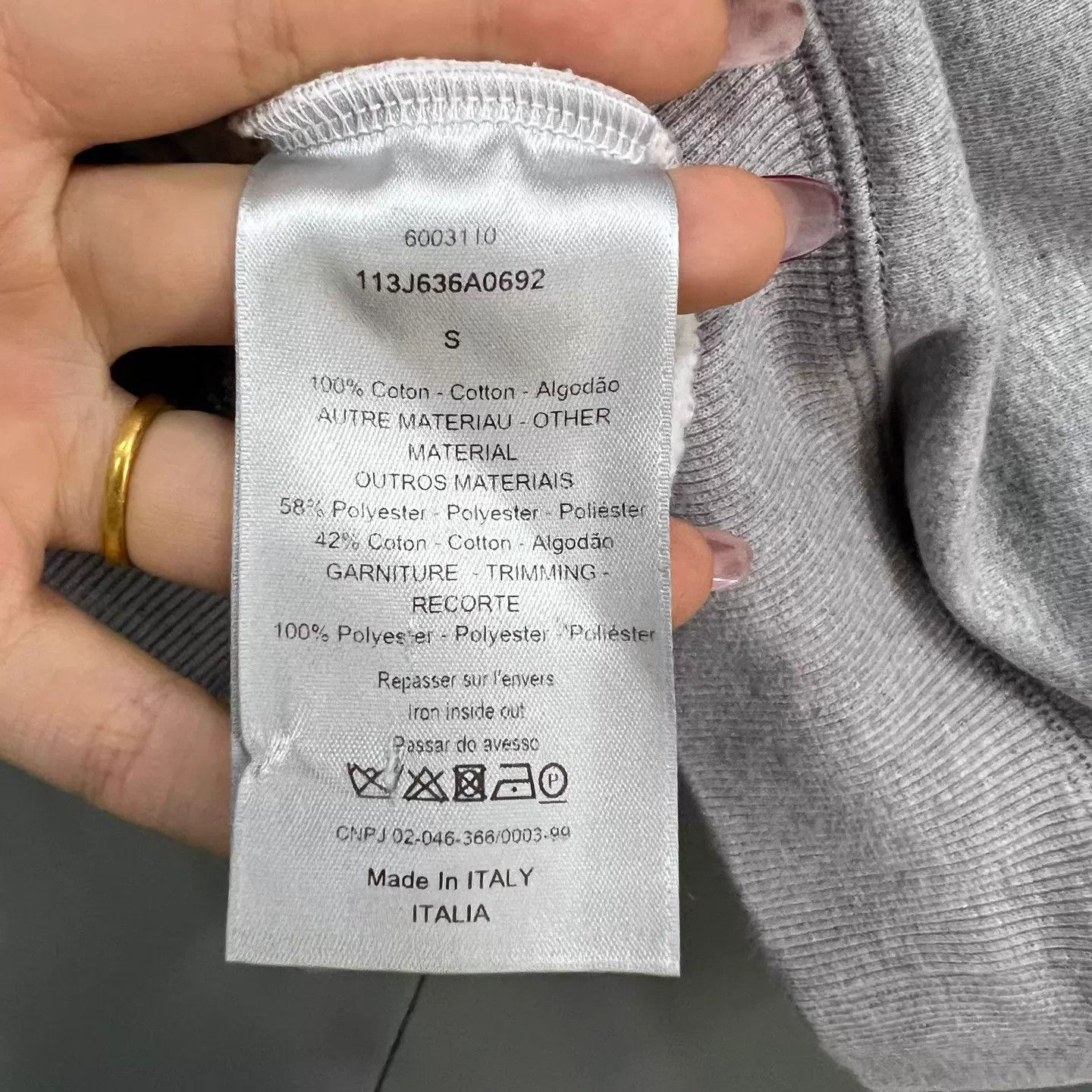 Dior Dior gray logo hoodie S 95 new jc616315 no label Size S / US 4 / IT 40 - 3 Thumbnail