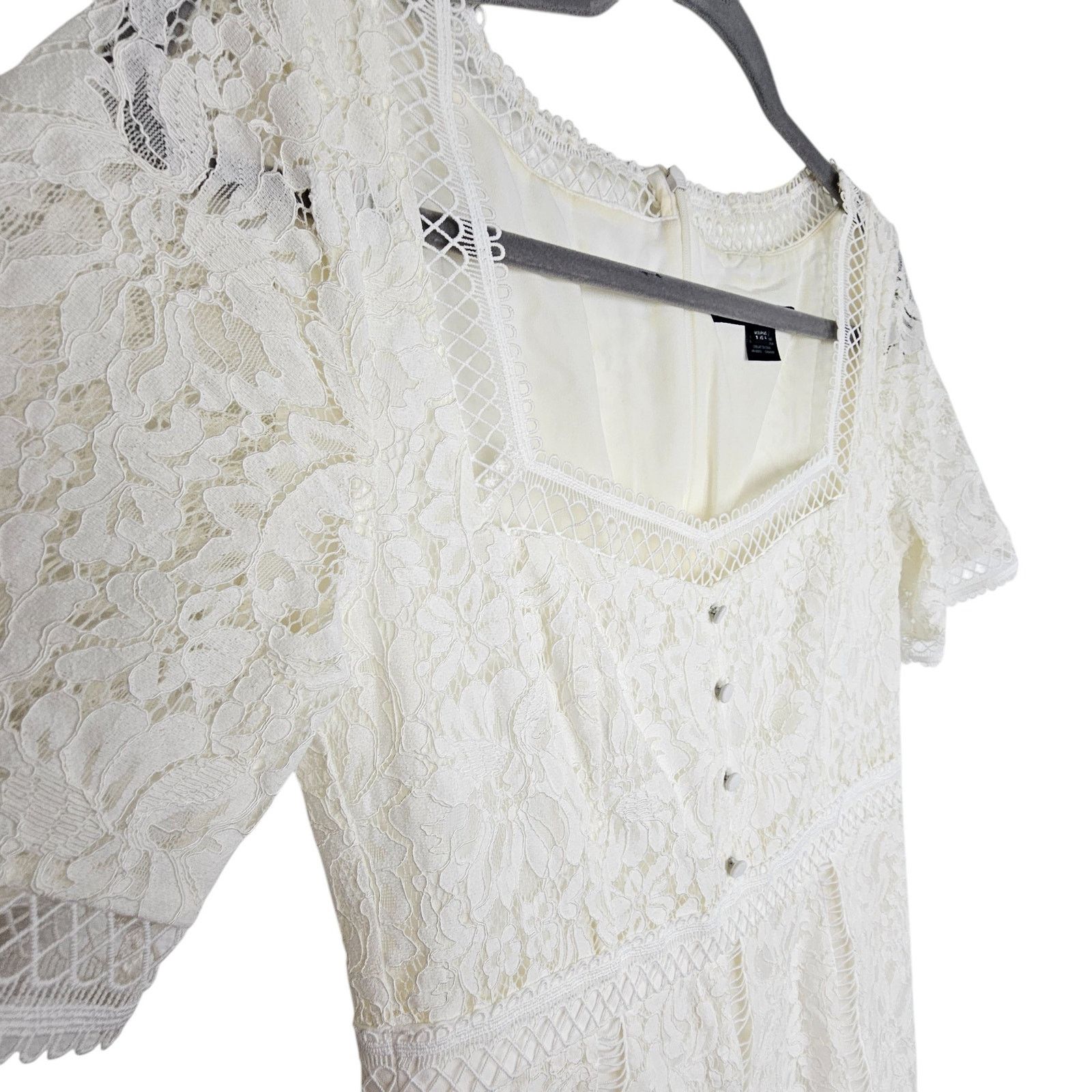 French Connection French Connection Amisha Mini Dress Lace Ruffle Hem Cottage Size S / US 4 / IT 40 - 5 Thumbnail
