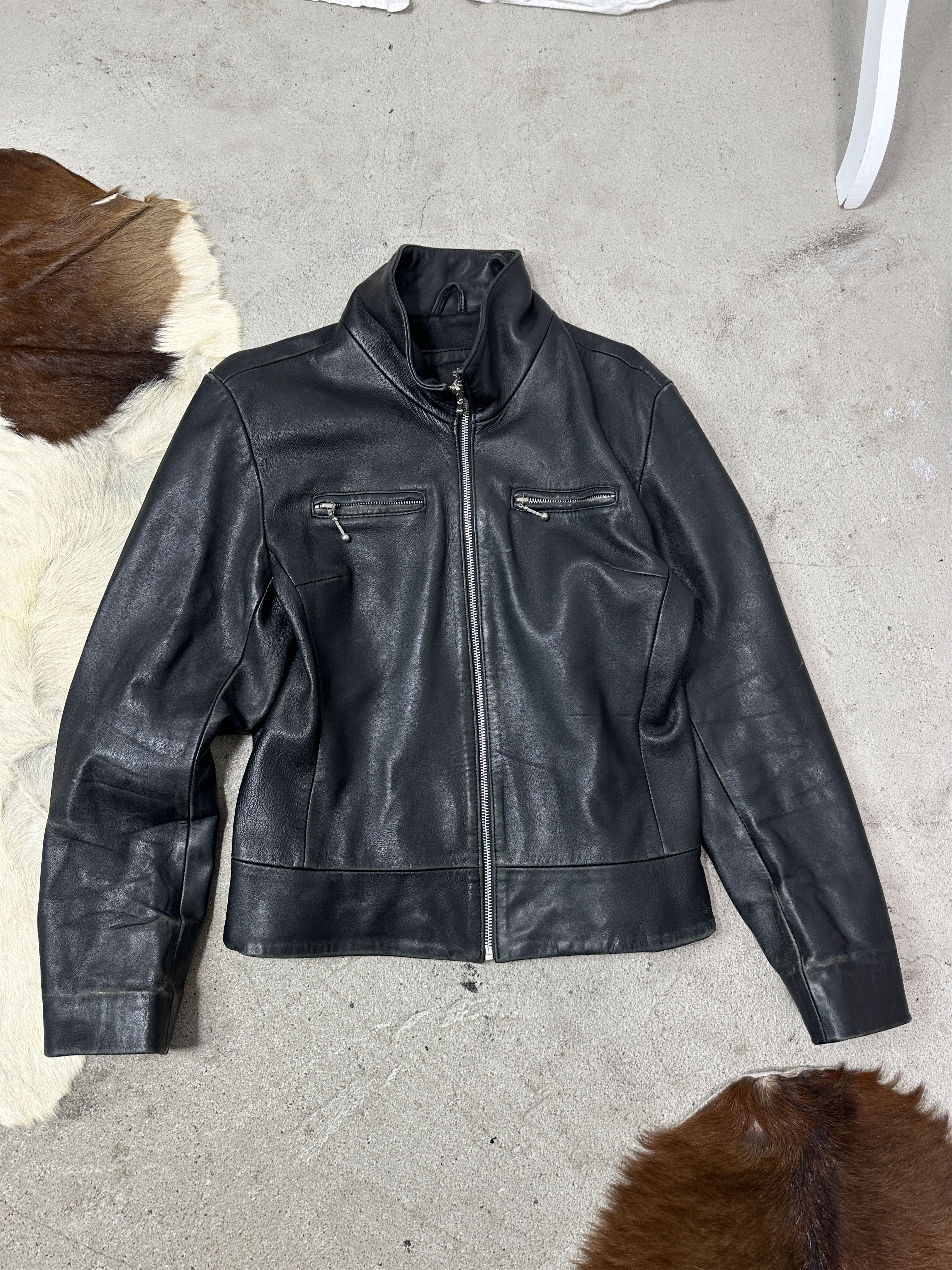 Vintage Vintage Leather Biker Moto Grunge Fitted Jacket 00s Size US L / EU 52-54 / 3 - 2 Thumbnail