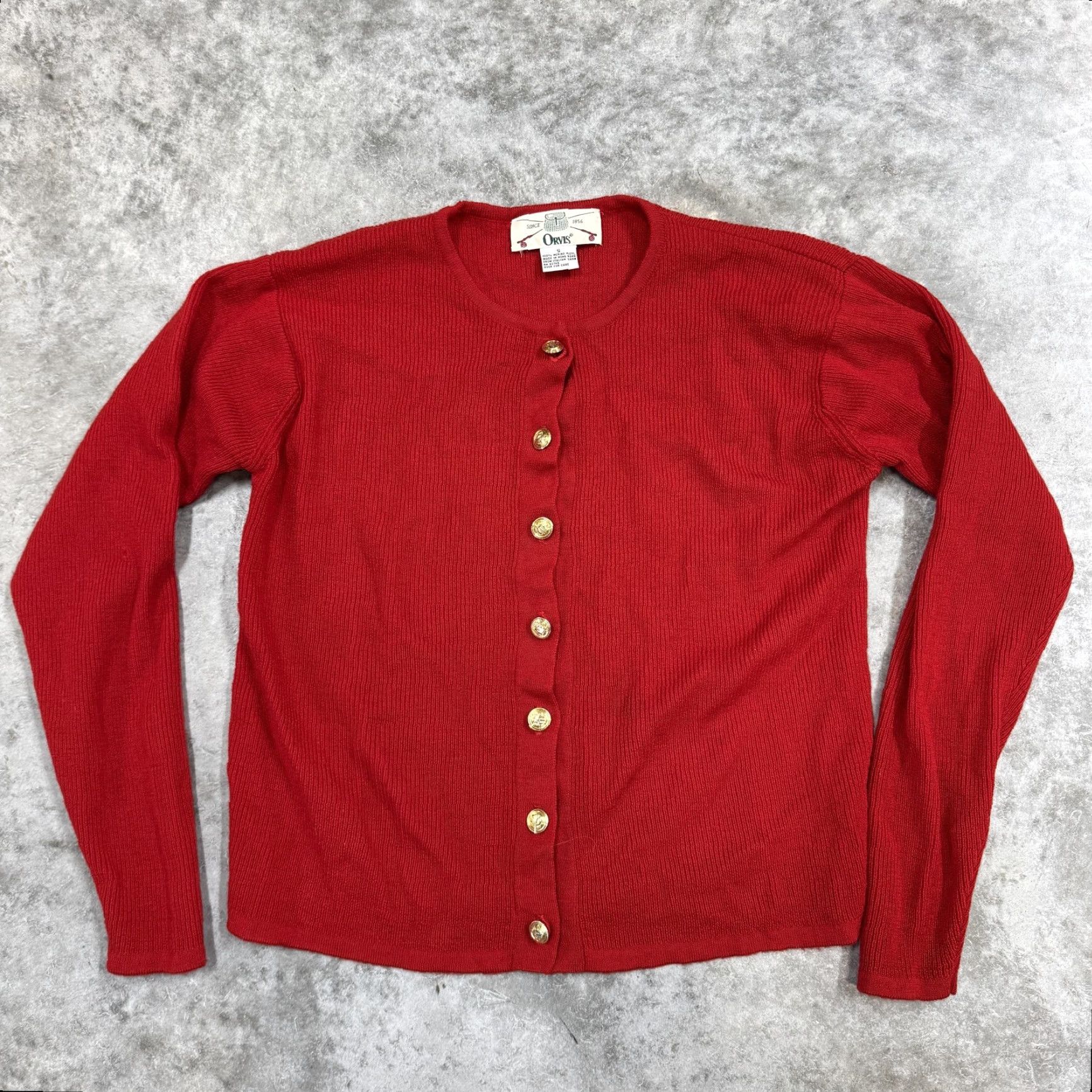 Orvis Orvis Cardigan Womens Small Red Wool Crewneck Knit Button Size S / US 4 / IT 40 - 3 Thumbnail