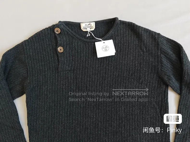 Other Hermes Knitted sweater, blue-gray, 100% sea island cotton, Size US L / EU 52-54 / 3 - 2 Thumbnail
