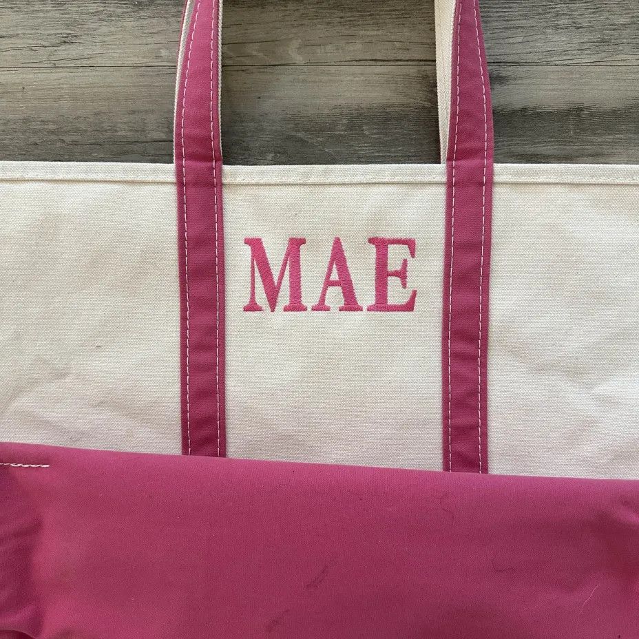 L.L. Bean Vintage L.L. Bean Boat And Tote Pink Canvas Tote Bag XL Size ONE SIZE - 3 Thumbnail