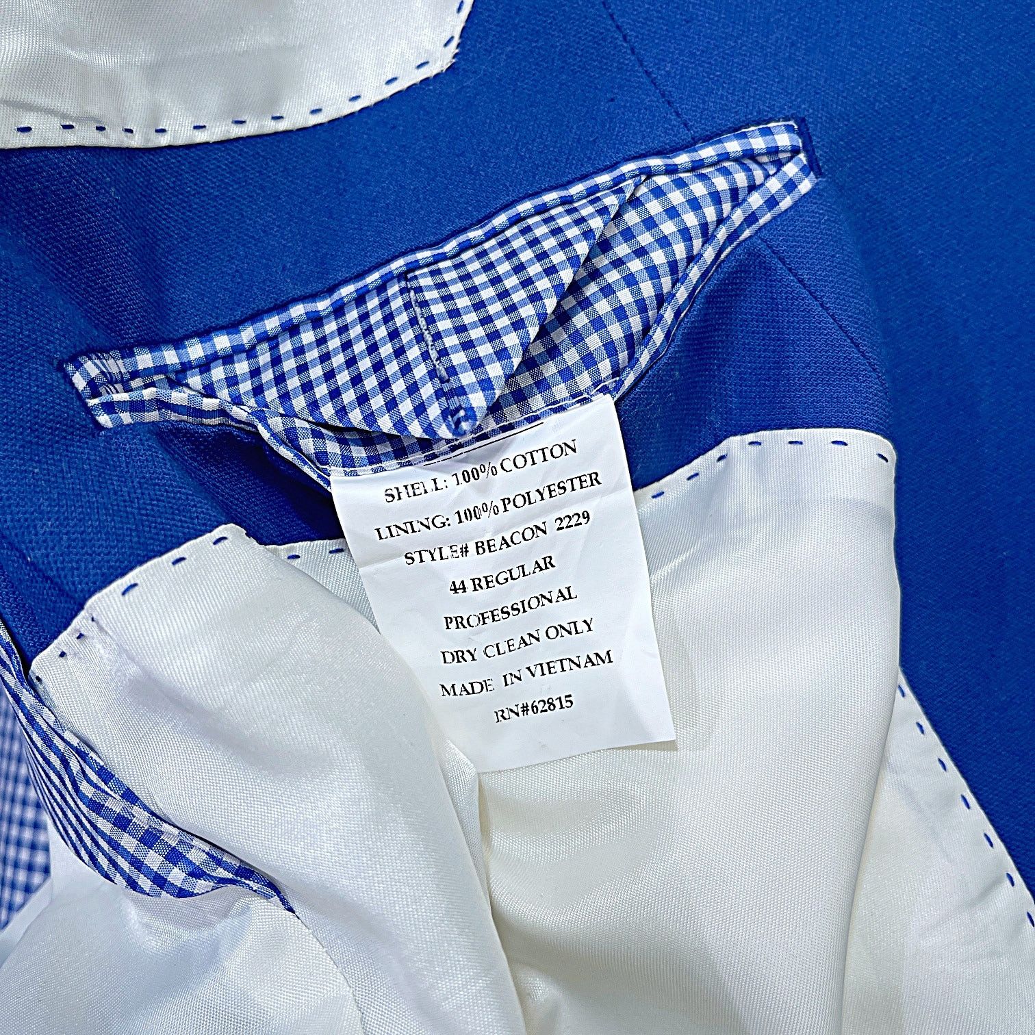 Savile Row Saville Row Beacon Lightweight Summer Sport Coat Blue 44R Size 44R - 8 Thumbnail