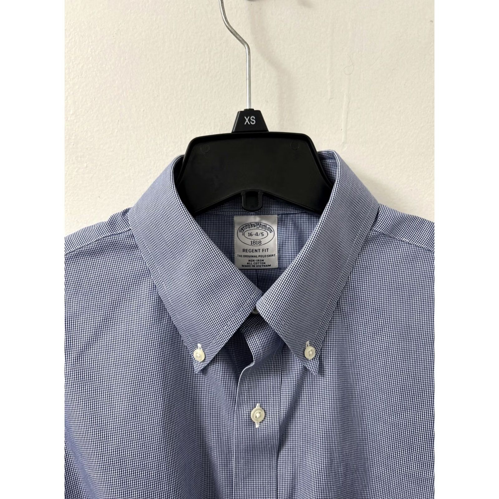 Brooks Brothers Brooks Brothers Original Polo Shirt Mens Sz 16 Blue Houndstooth Regent Button-Up Dress Shirt Size US L / EU 52-54 / 3 - 5 Thumbnail