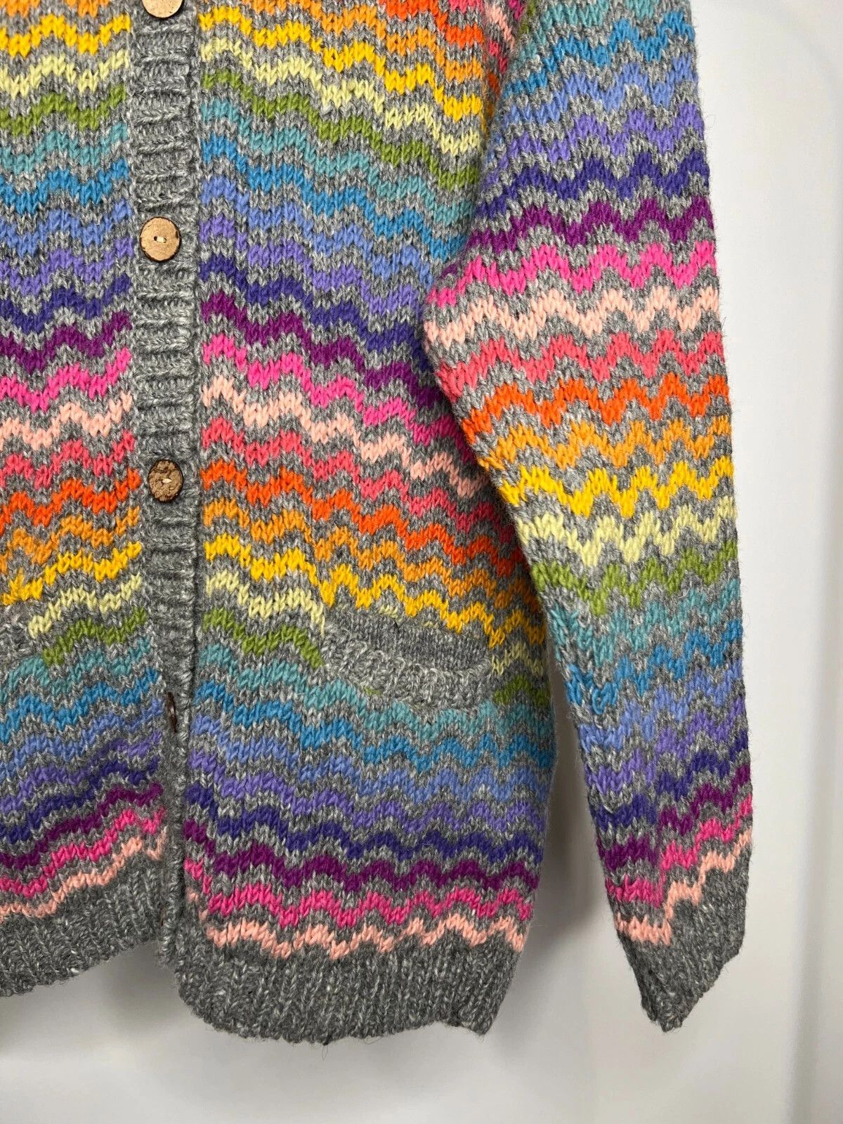 Other Pachamama London Striped Wool Hand-knit Button Cardigan Size M / US 6-8 / IT 42-44 - 5 Thumbnail