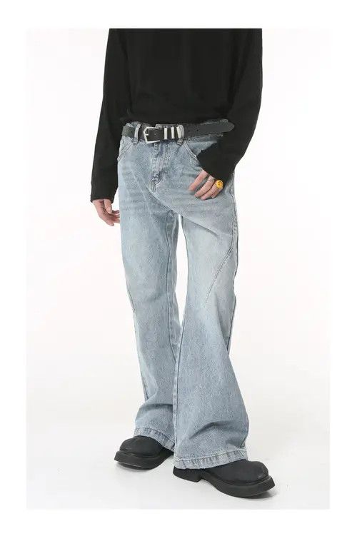 Other Simple washed light blue flared denim trousers Size US 32 / EU 48 - 3 Thumbnail