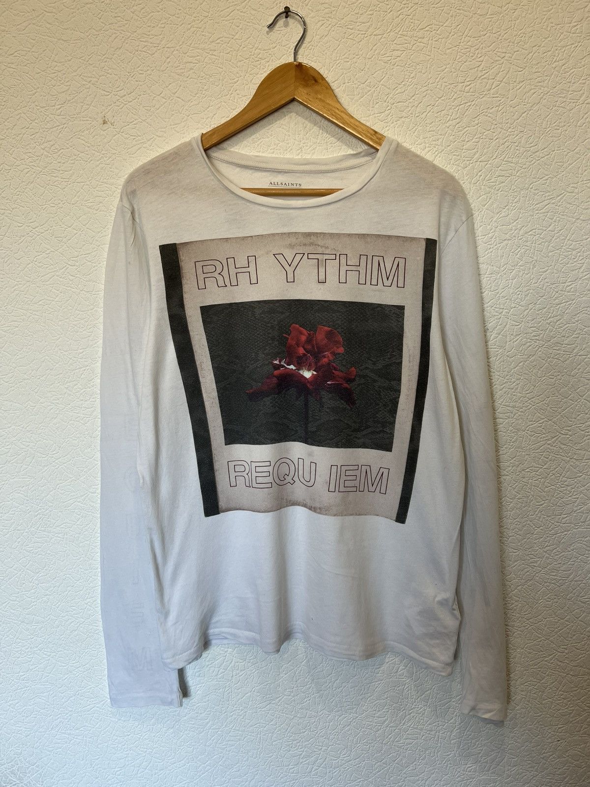 Allsaints Allsaints White Longsleeve Rhythm Requiem Flower Shirt Size US M / EU 48-50 / 2 - 1 Thumbnail