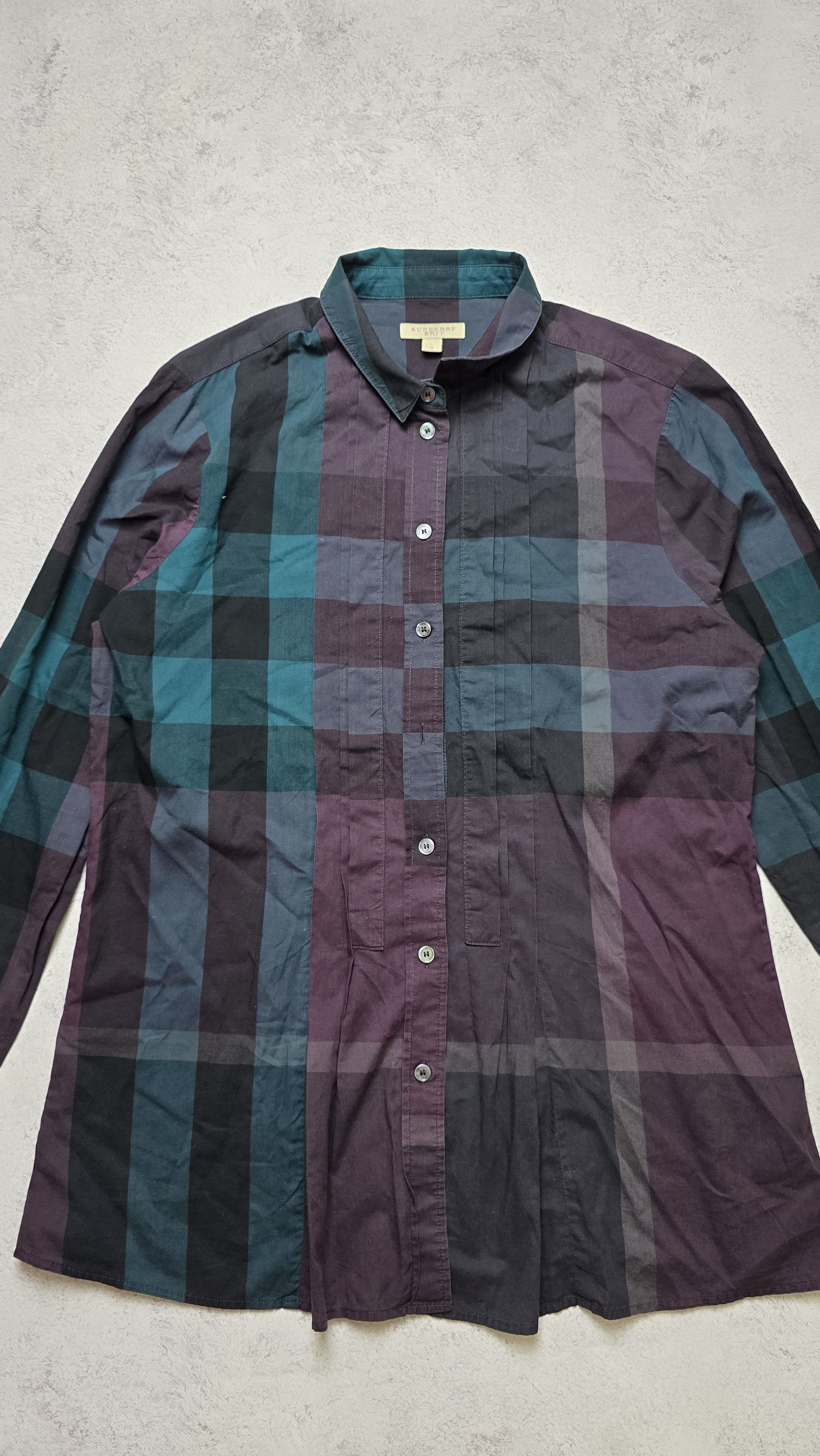 Burberry Burberry Brit Dark Plaid Shirt Nova Check Cotton Button Up Size L / US 10 / IT 46 - 7 Thumbnail
