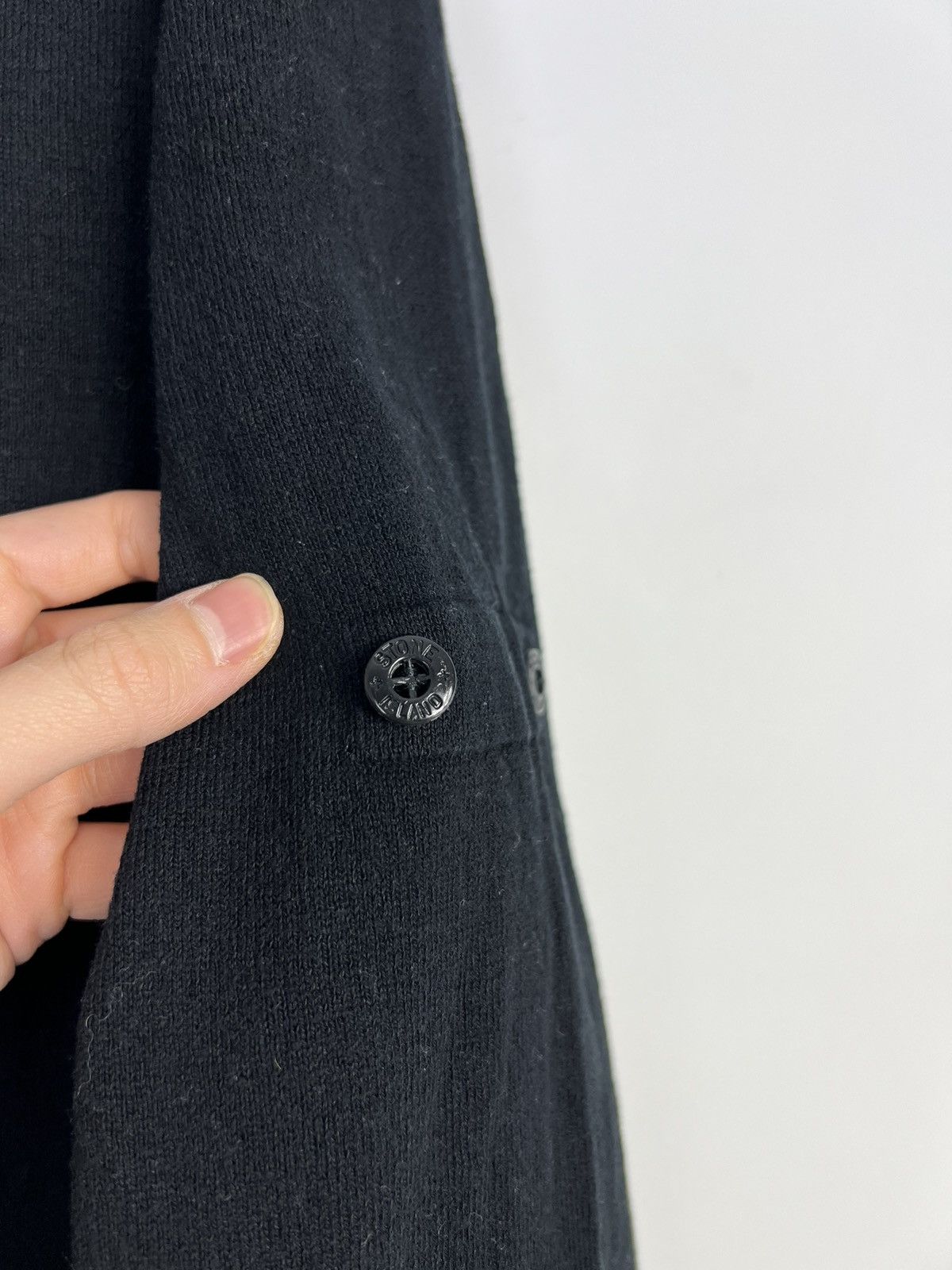 Stone Island Stone Island Black 100% Cotton Sweater Without Flap Size US L / EU 52-54 / 3 - 3 Thumbnail