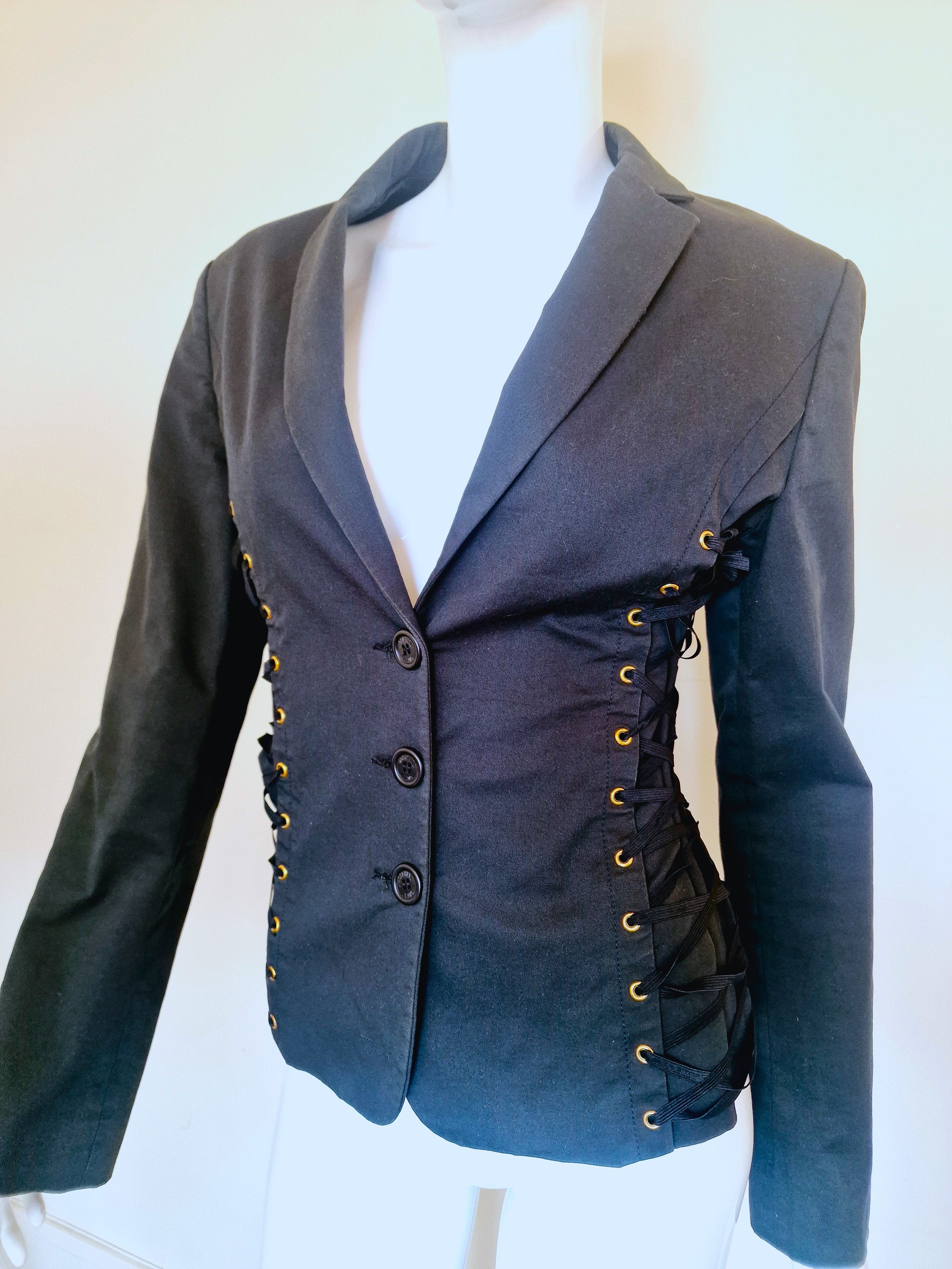 Moschino Moschino Corset Lace Up Bondage Medium Vintage Blazer Jacket Size M / US 6-8 / IT 42-44 - 4 Thumbnail