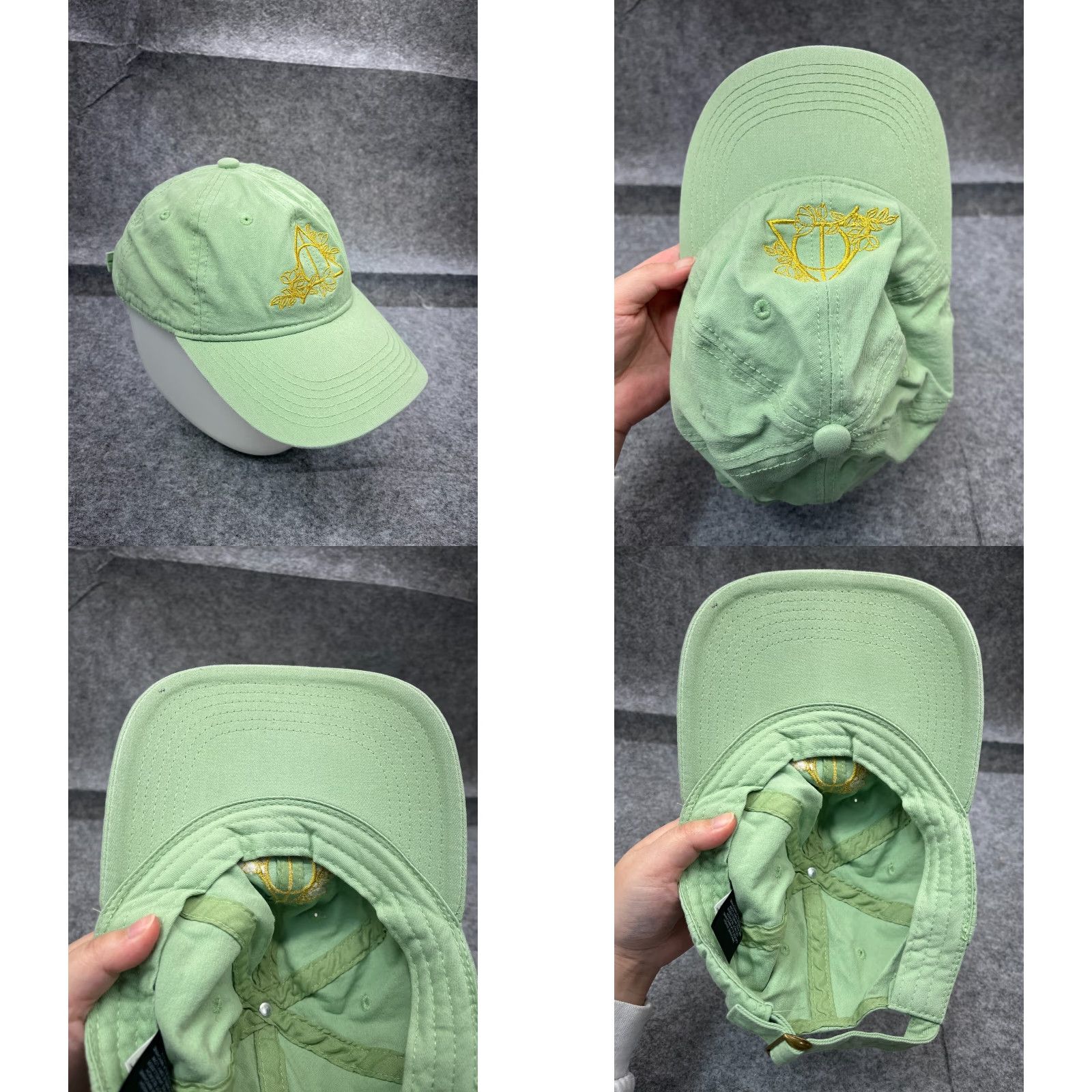 Vintage VINTAGE Harry Potter Deathly Hallows Hat Cap Strap Back Adult Green Cotton Low Profile Size ONE SIZE - 8 Thumbnail