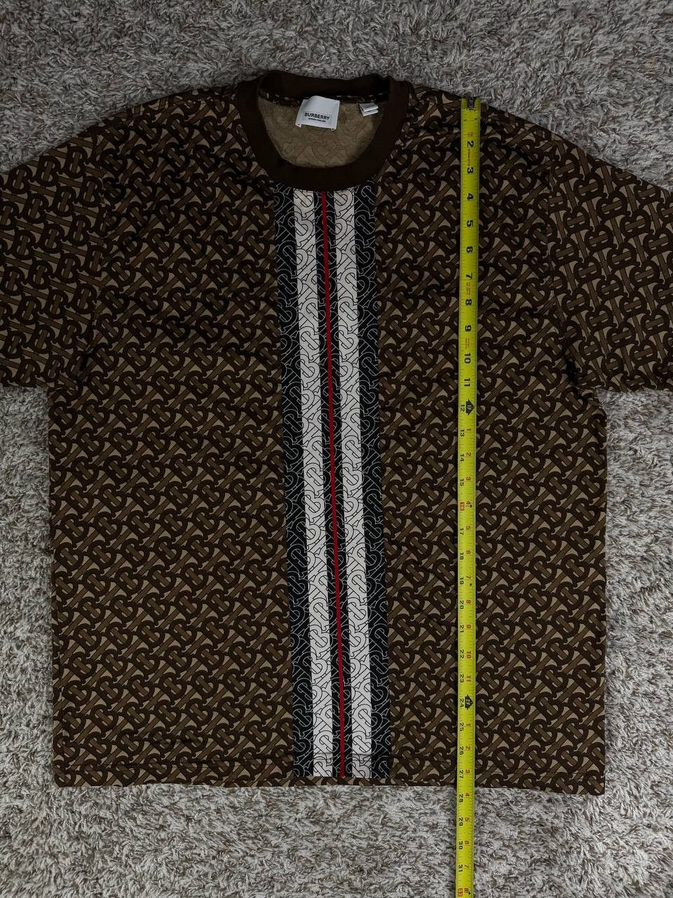 Burberry Burberry Stripe Monogram Short Sleeve Brown T-Shirt Size US M / EU 48-50 / 2 - 5 Thumbnail