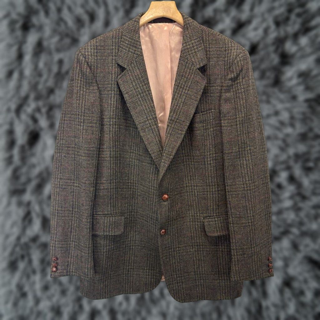 Vintage VINTAGE Boston Traders Wool Tweed Plaid Blazer Men’s Size 42 Brown Wool Sport Coat Men Size 42R - 1 Thumbnail