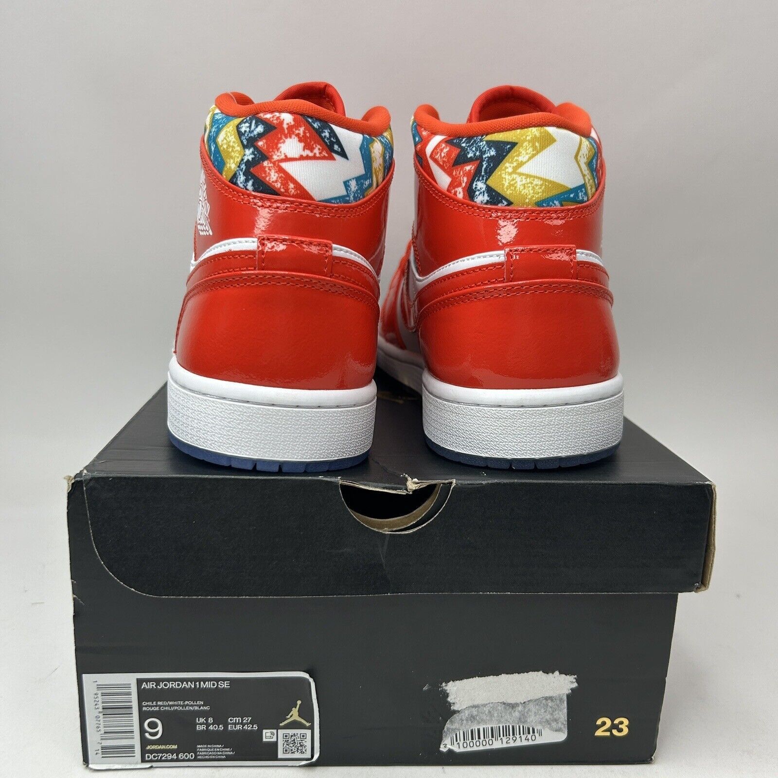 Nike Nike Air Jordan 1 Mid Retro SE “Barcelona Sweater/Chile Red” Size US 9 / EU 42 - 4 Thumbnail