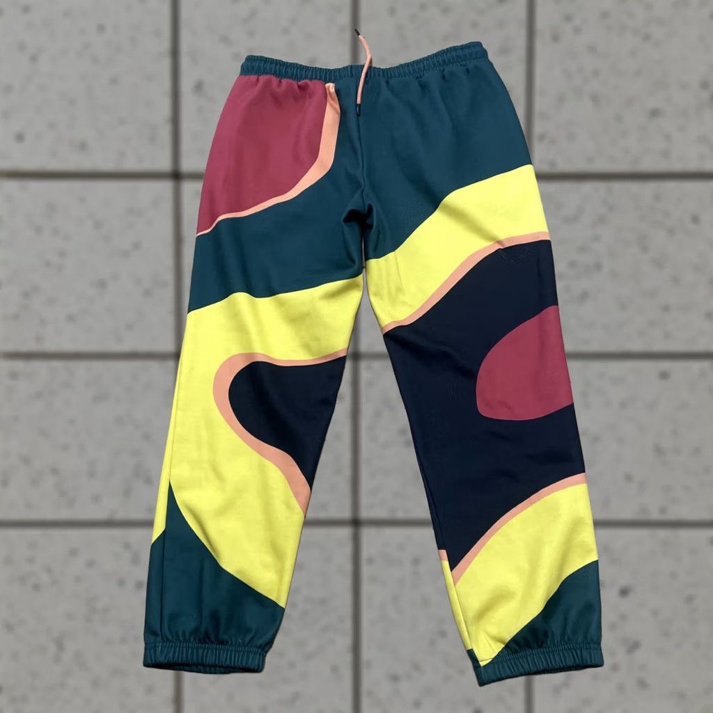 WeSC VINTAGE WeSC Geometric Topographic Print Sweat Pants Men 2XL Jogger Red Green 29 in Inseam Pockets Size US 39 - 1 Thumbnail